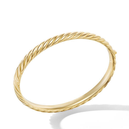 David Yurman Sculpted Cable Bangle Bracelet in 18K Yellow Gold, Size Medium