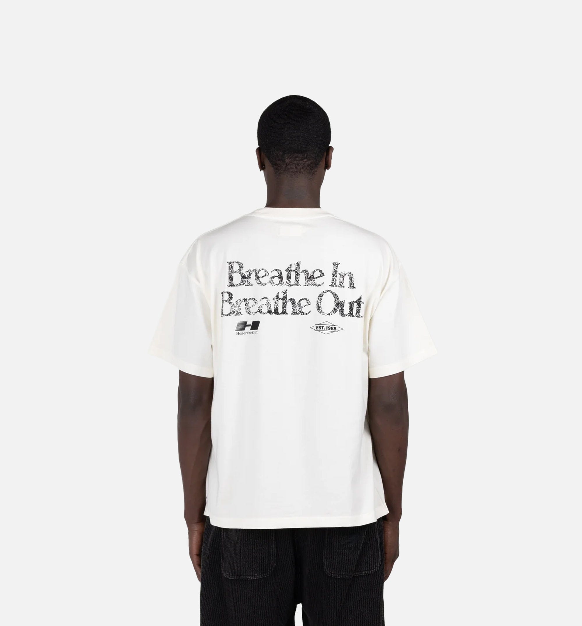 HONOR Breathe In Breathe Out Mens Short Sleeve Shirt - White