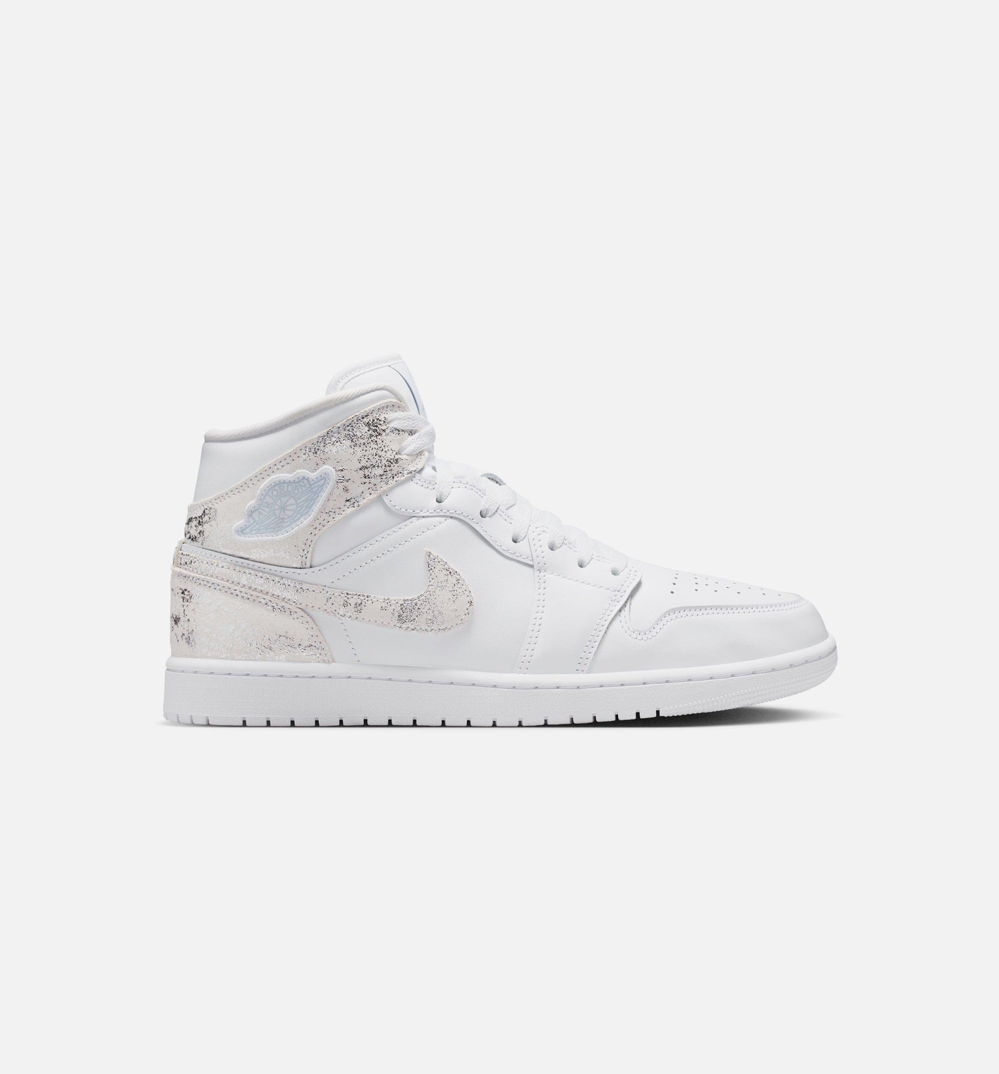 Air Jordan 1 Mid SE Mens Lifestyle Shoe - White/White/White/Field Silver