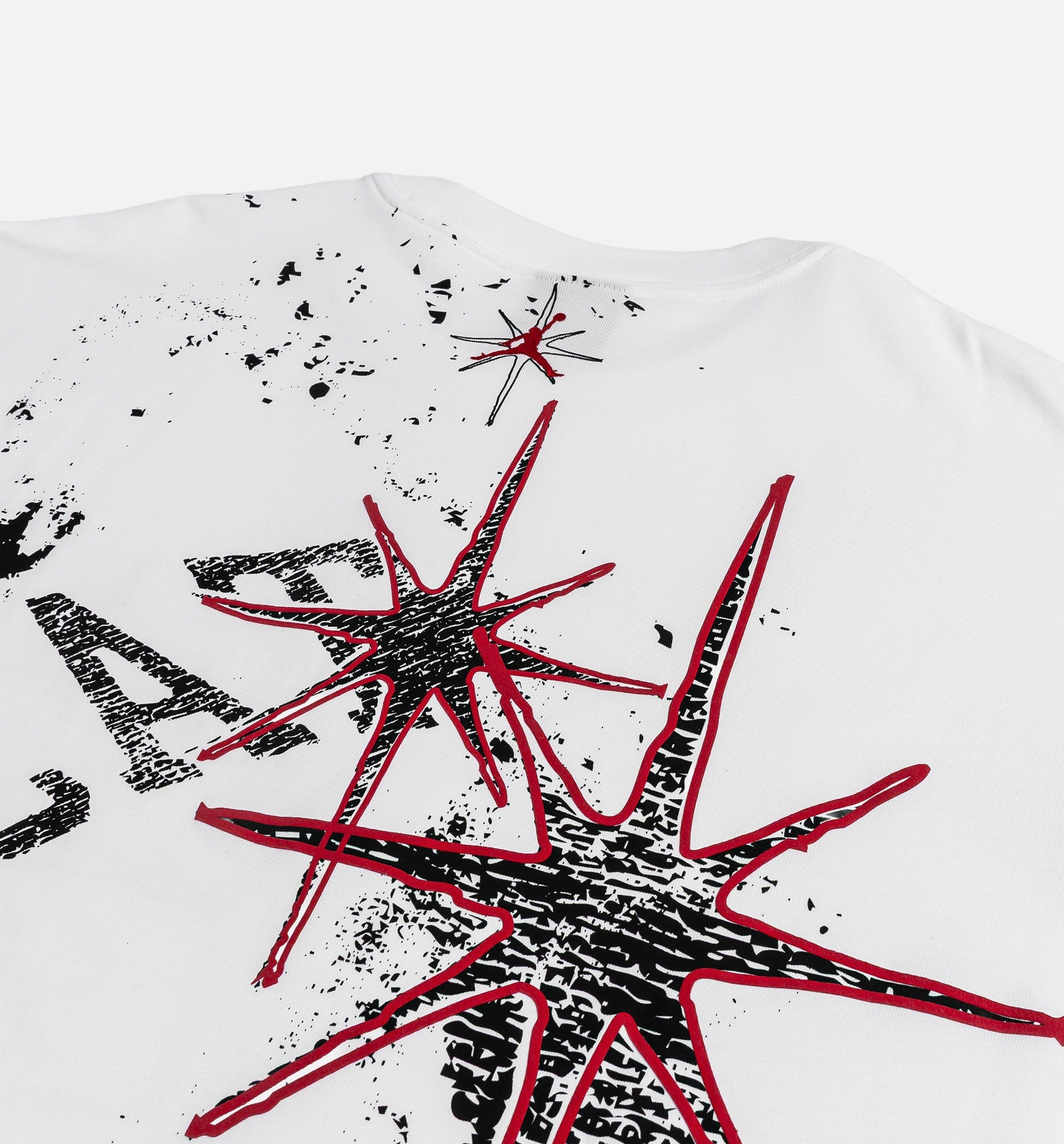 Air Jordan Black Cat Star Mens Short Sleeve Shirt - White