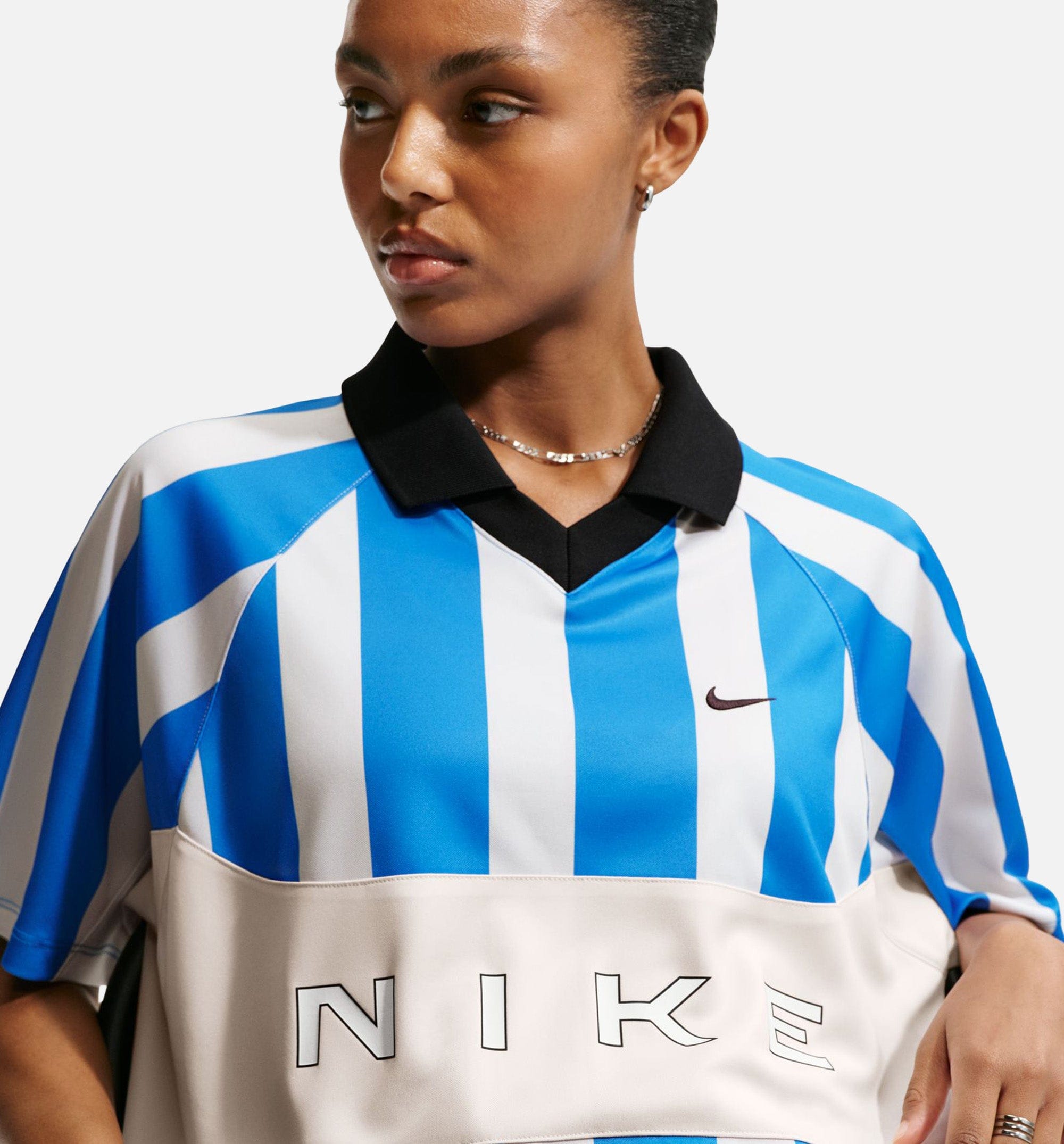 Nike Sportswear Oversized Womens Jersey - Light Photo Blue/Chalk/Black
