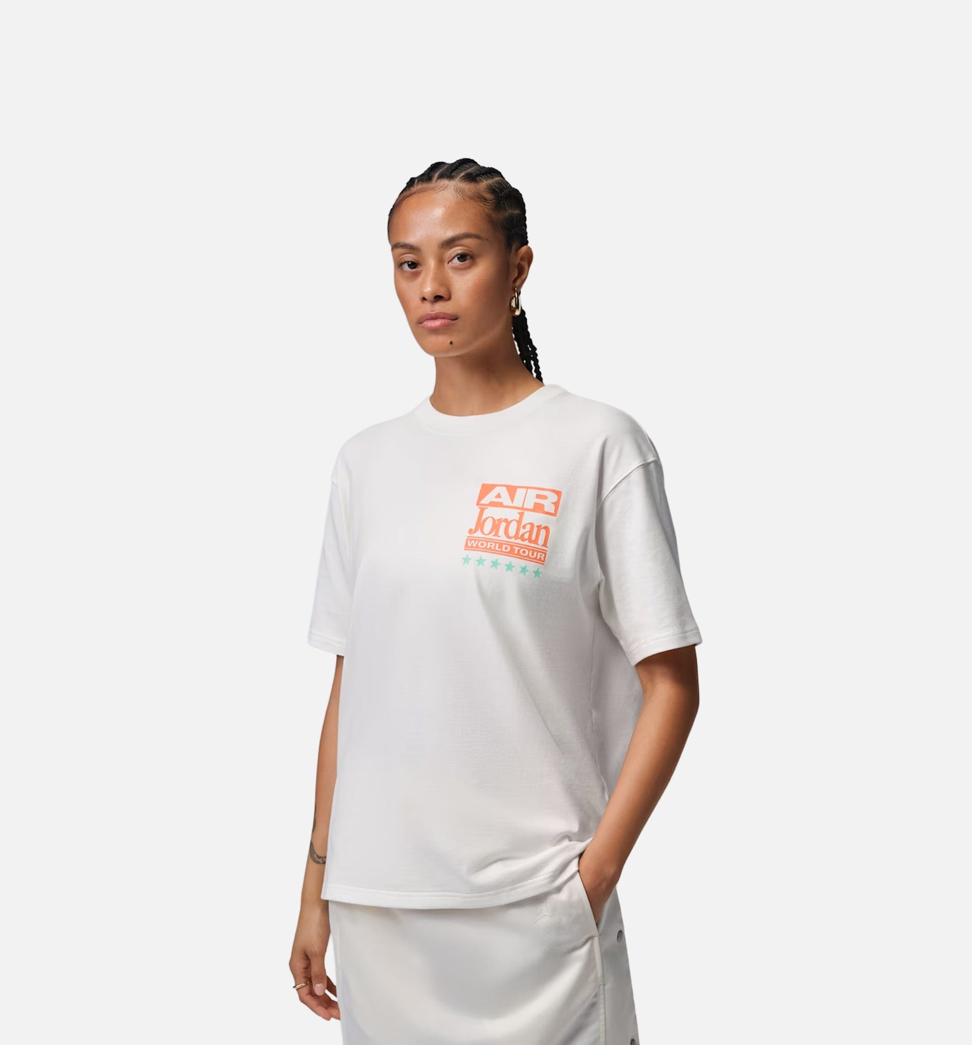 Air Jordan Flight Girlfriend Graphic Womens Short Sleeve Shirt - Sail