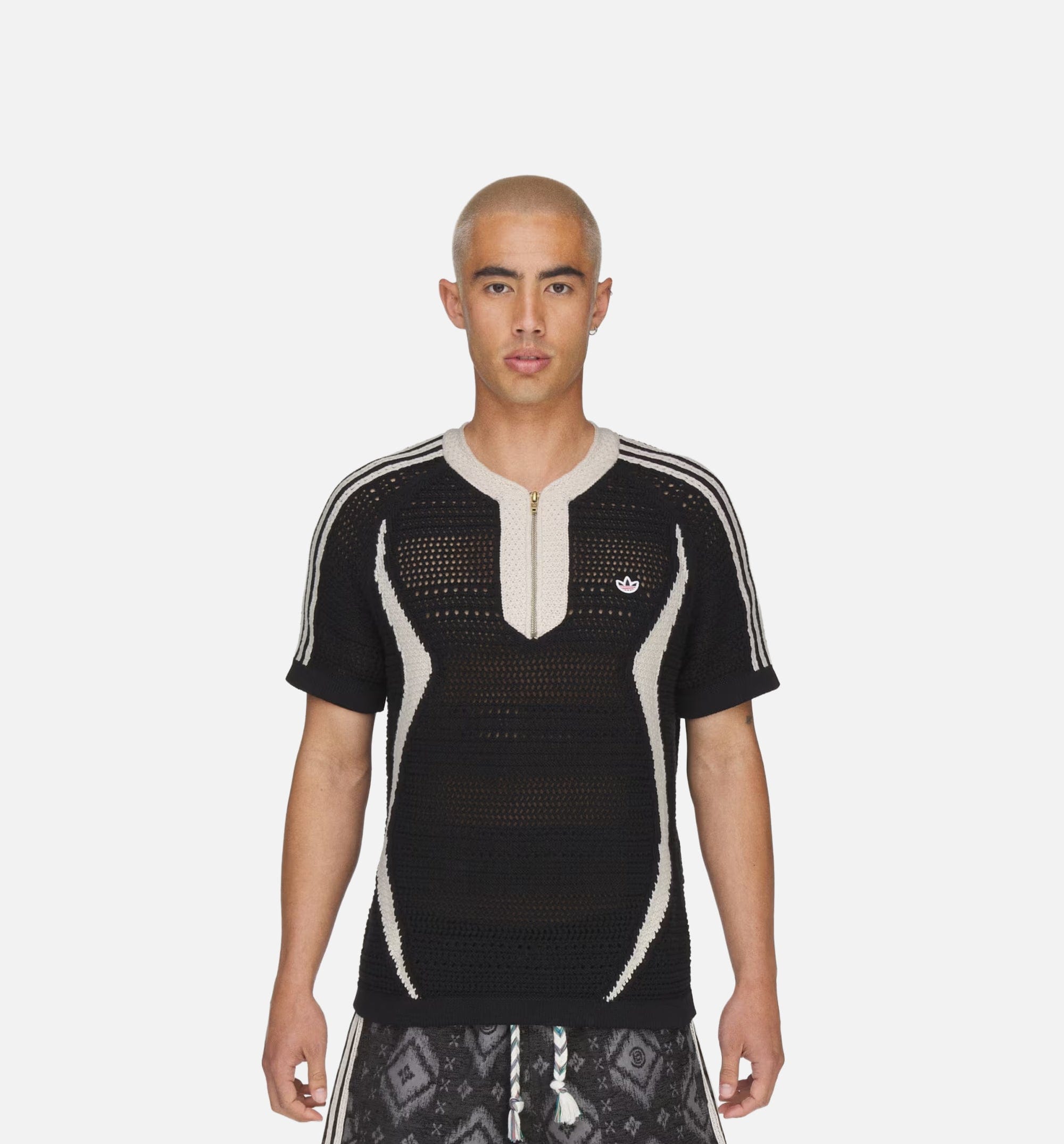 adidas CLOT Knit By Edison Chen Mens Jersey - Black/Wonder White