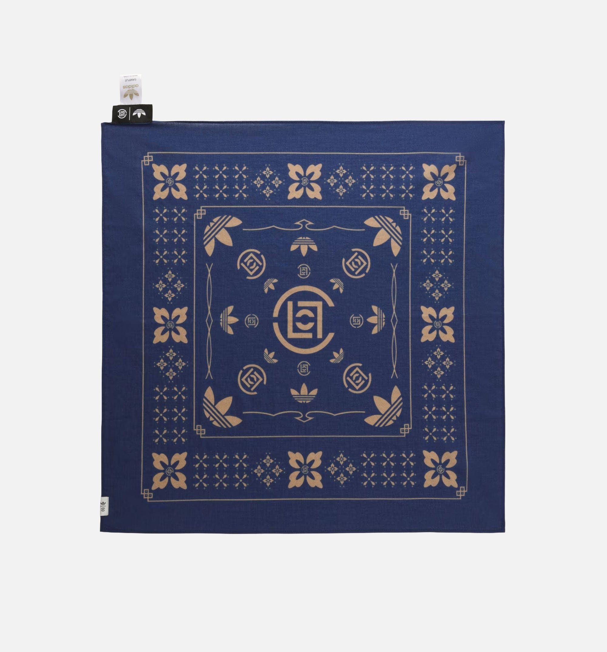 adidas CLOT Bandana By Edison Chen Mens Scarf - Tech Indigo/Cardboard