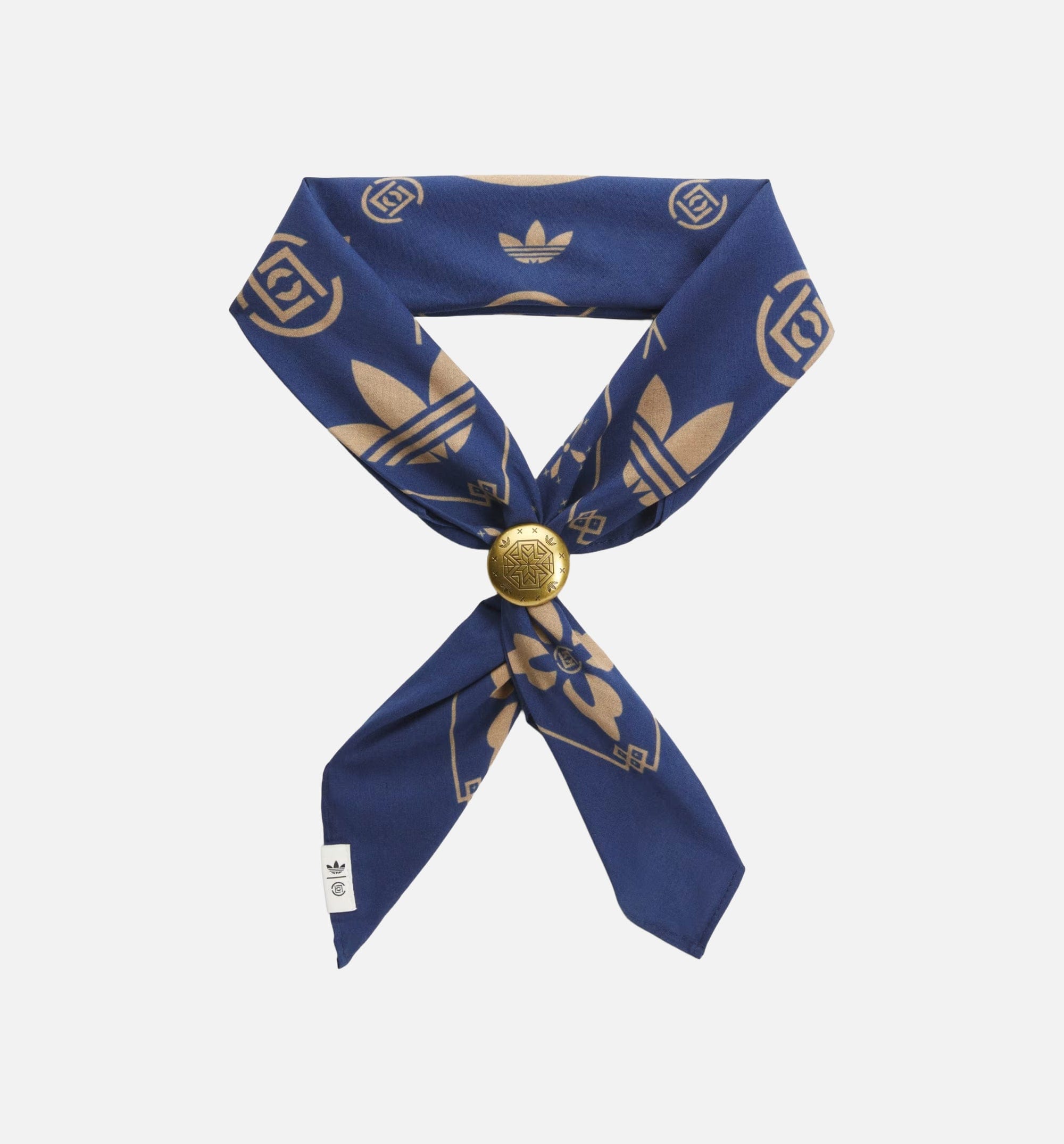 adidas CLOT Bandana By Edison Chen Mens Scarf - Tech Indigo/Cardboard