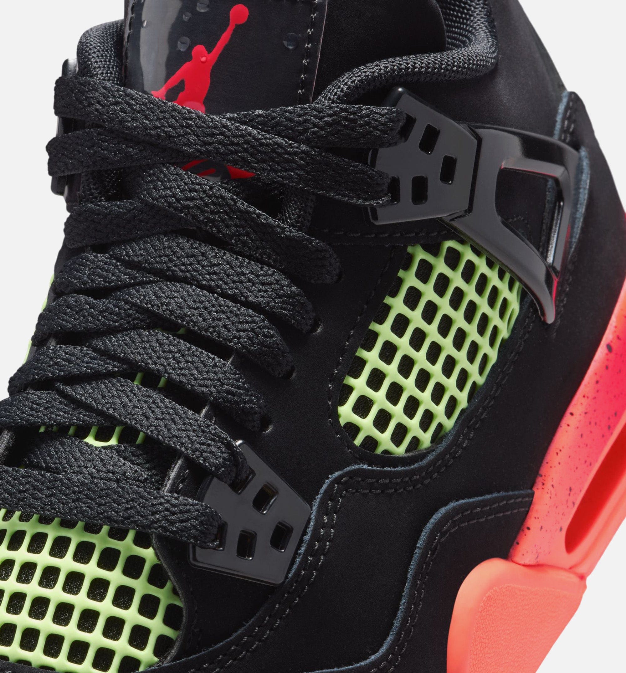 Air Jordan 4 Retro Black Infrared 23 Grade School Lifestyle Shoe - Black/Infrared 23/Bright Mango