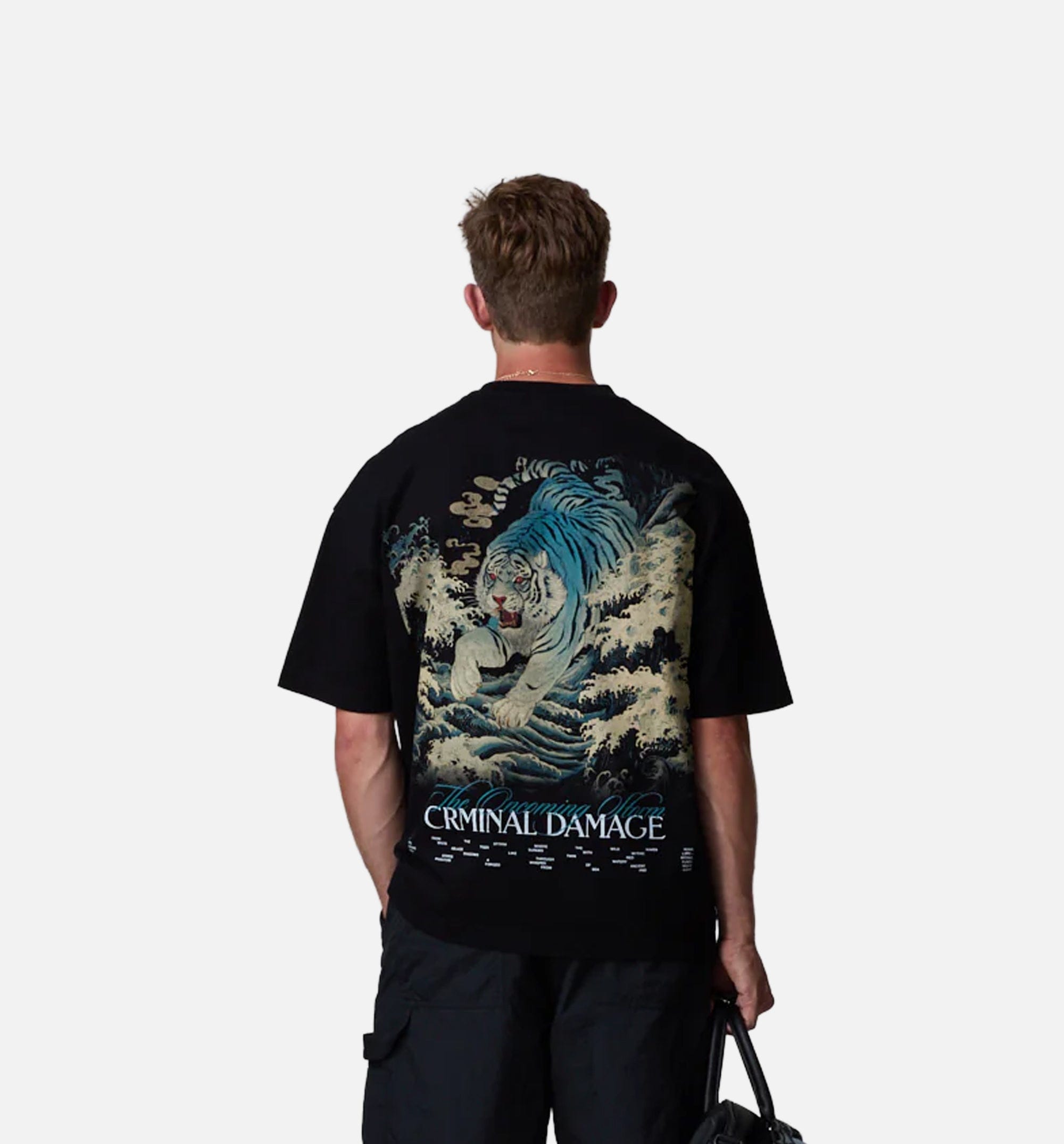 CRIMINAL DAMAGE Mythical Tiger Mens Short Sleeve Shirt - Black