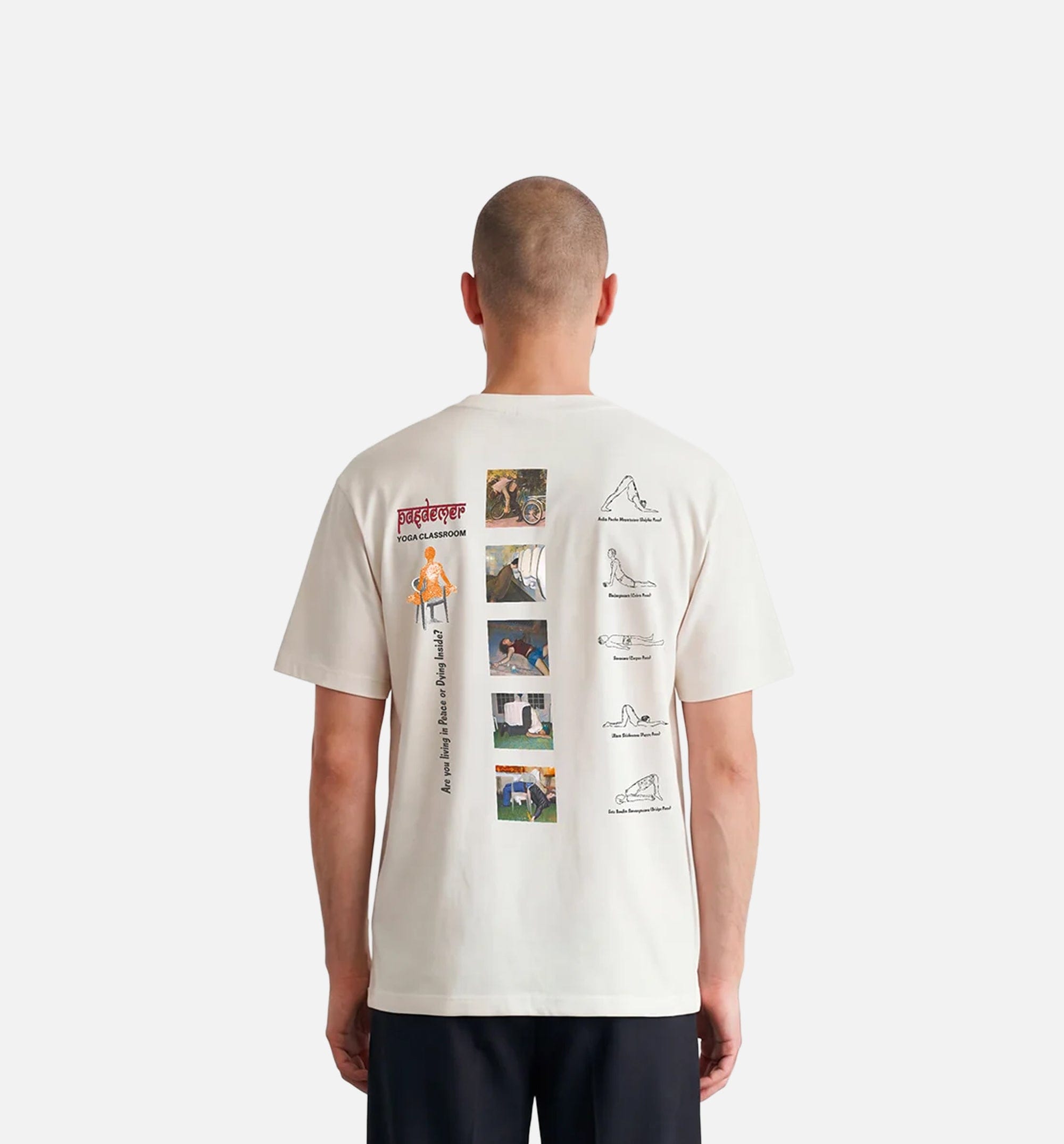 PASDEMER Yoga Mens Short Sleeve Shirt - White