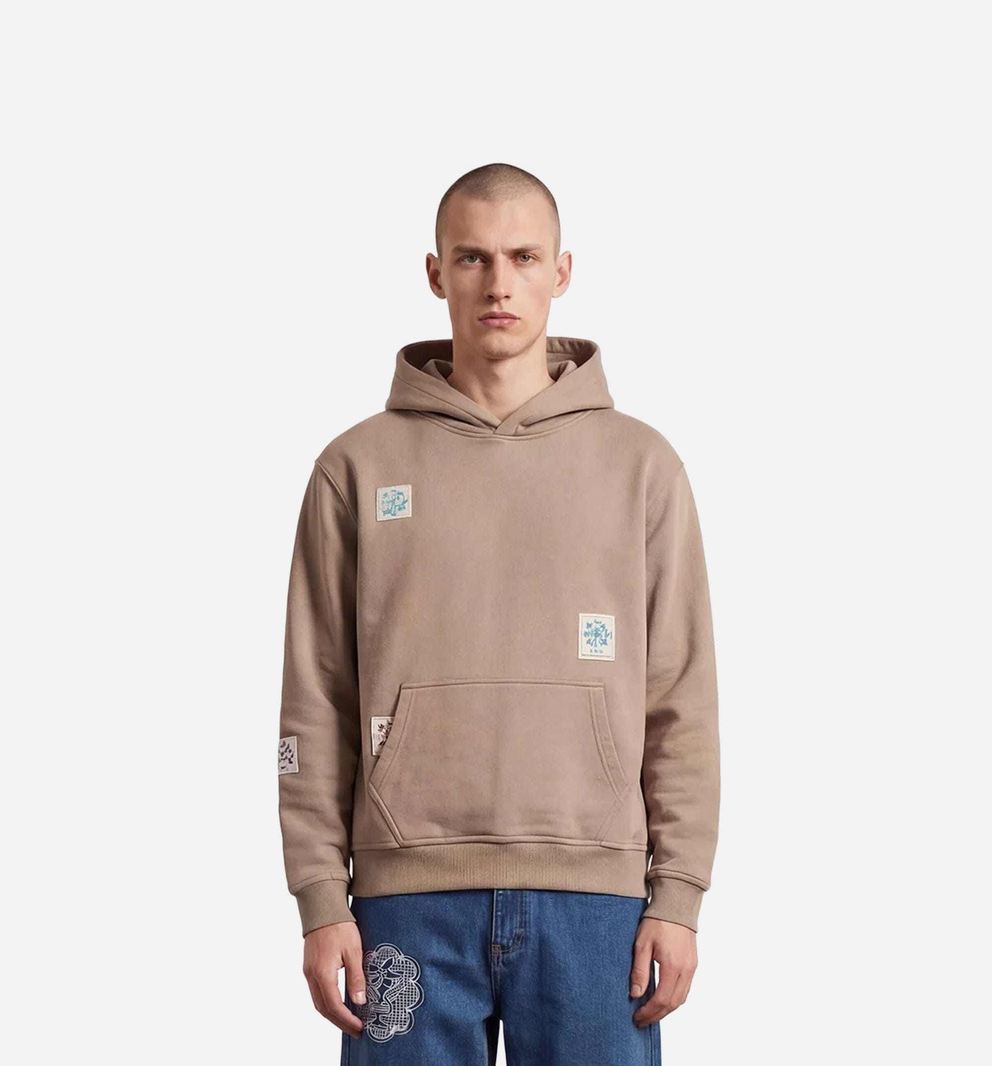 PASDEMER Flowers Mens Hoodie - Brown