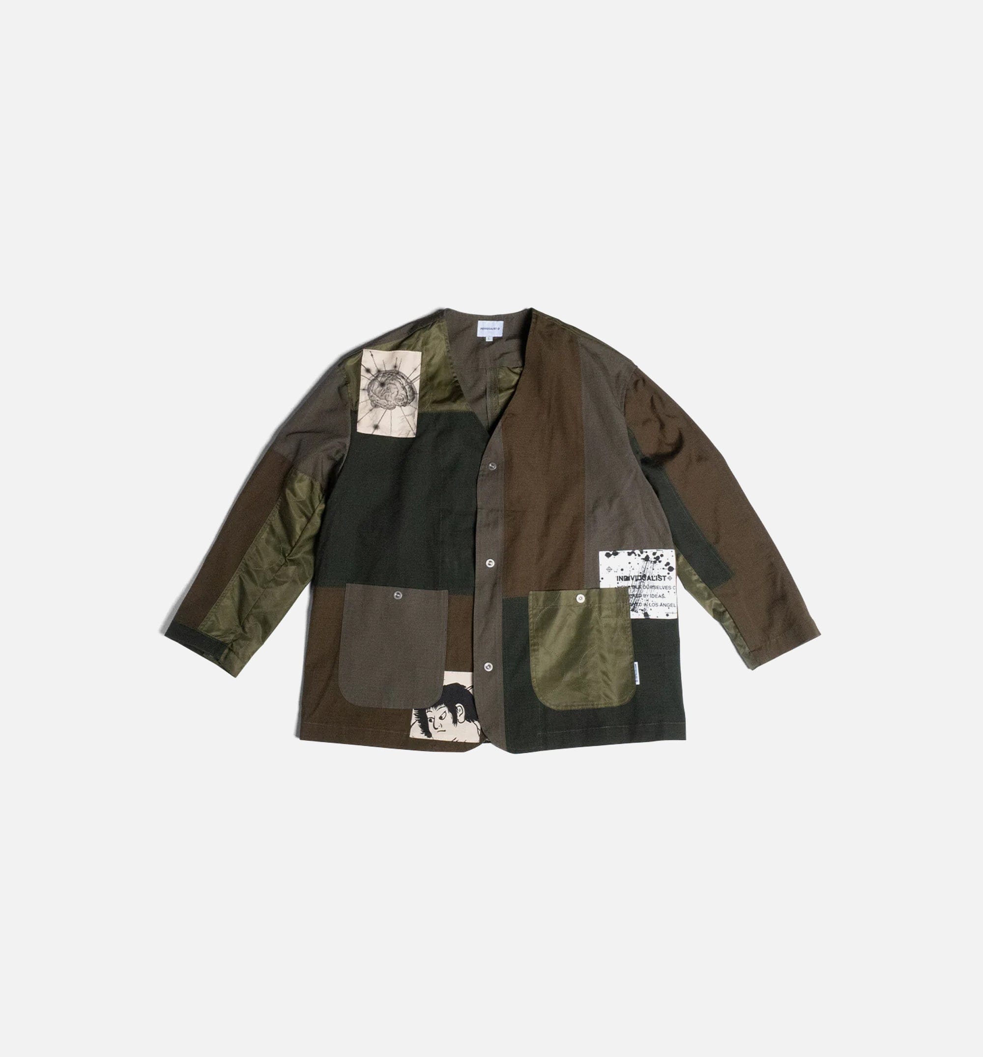 INDIVIDUALIST Patchwork Liner Mens Jacket - Moss