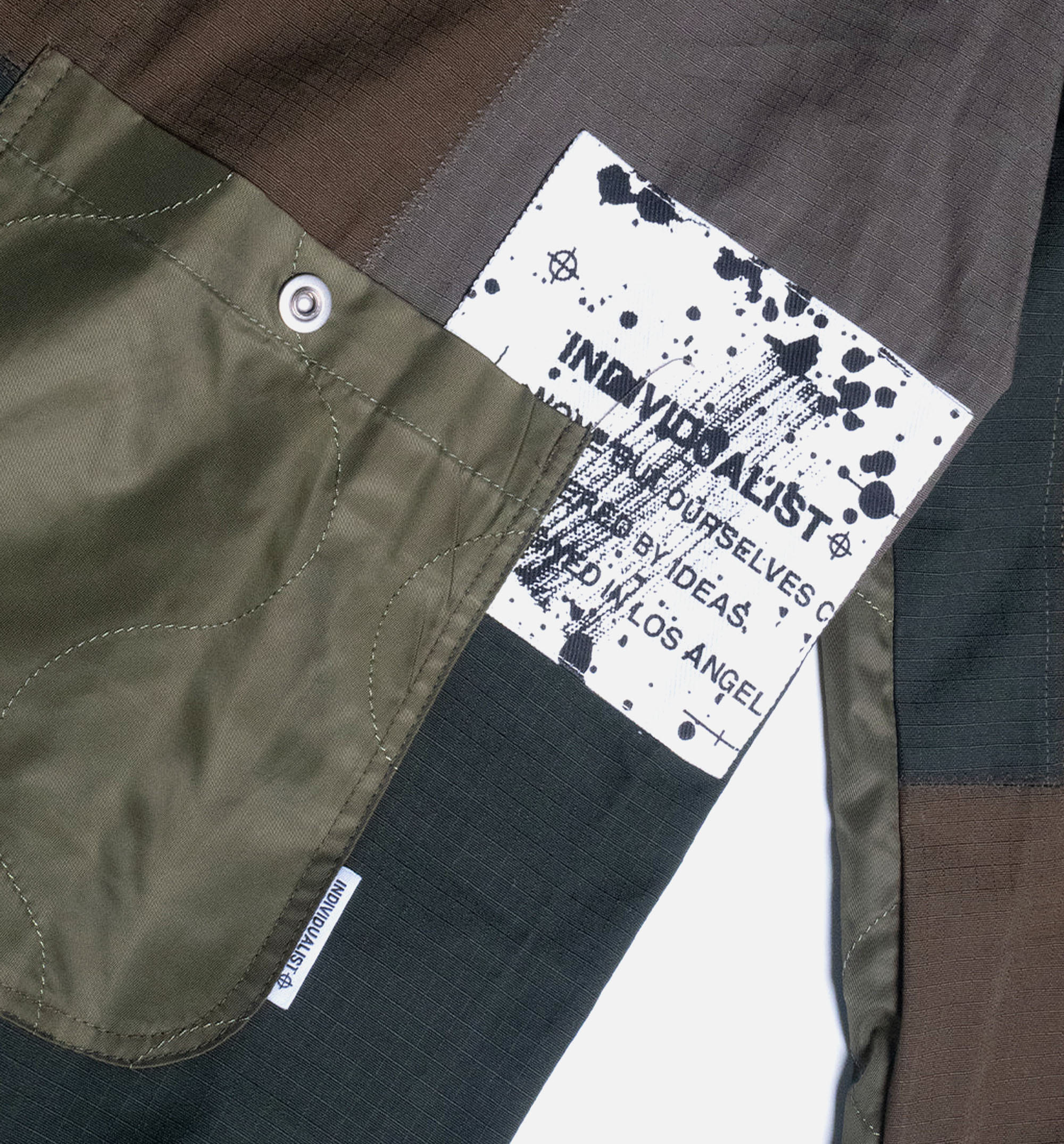 INDIVIDUALIST Patchwork Liner Mens Jacket - Moss