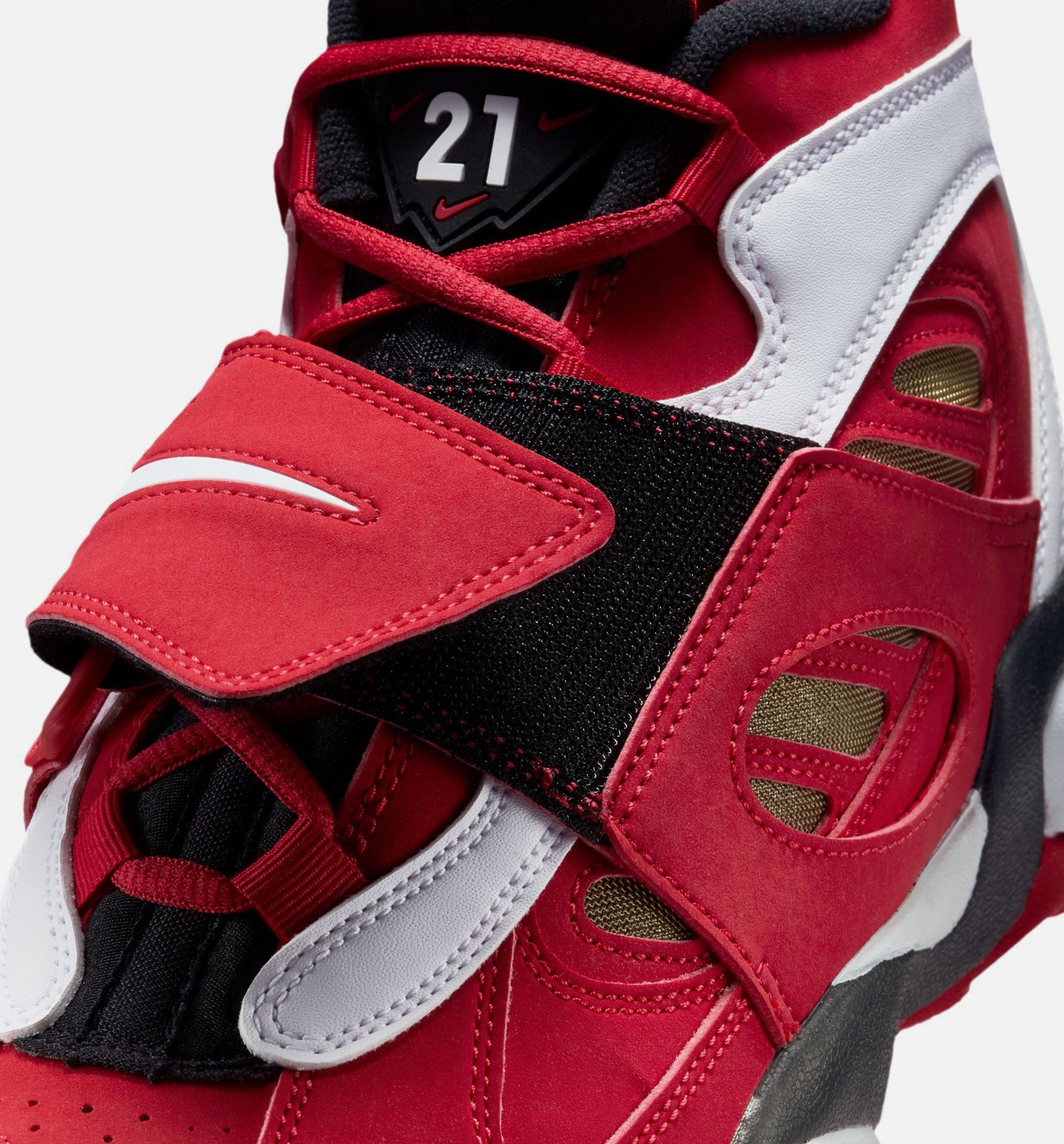 Nike Air Diamond Turf II Prime Red Mens Basketball Shoe - Fire Red/White/Black/Metallic Gold