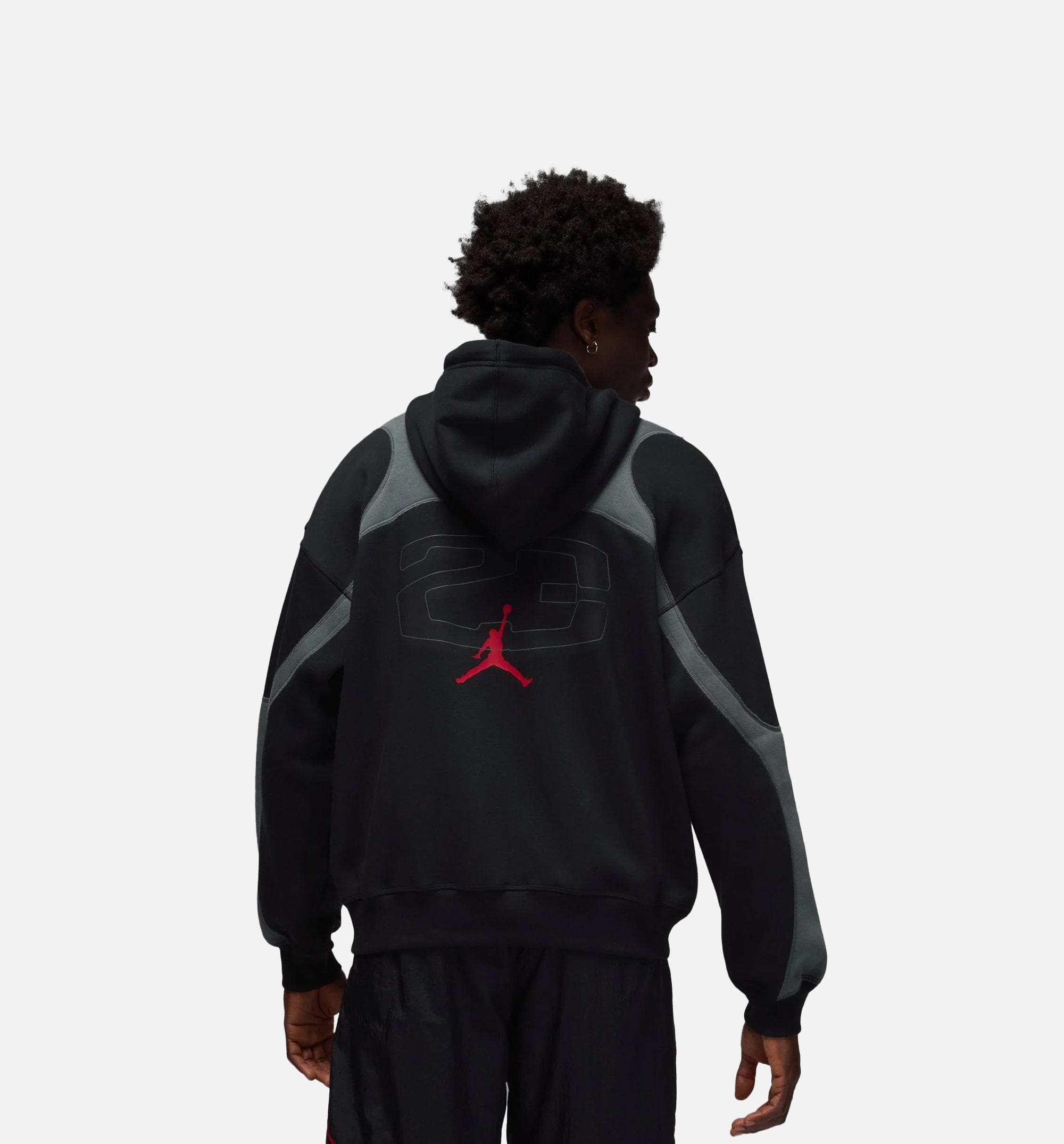 Air Jordan Oversized Fleece Full Zip Mens Hoodie - Black
