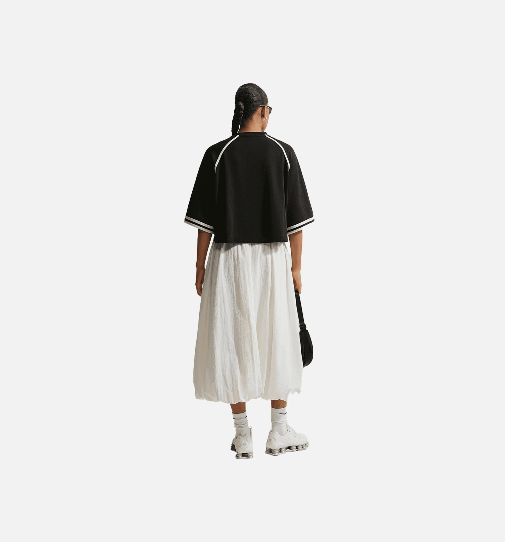 Nike Oversized Drop Shoulder Womens Short Sleeve Shirt - Black/Black