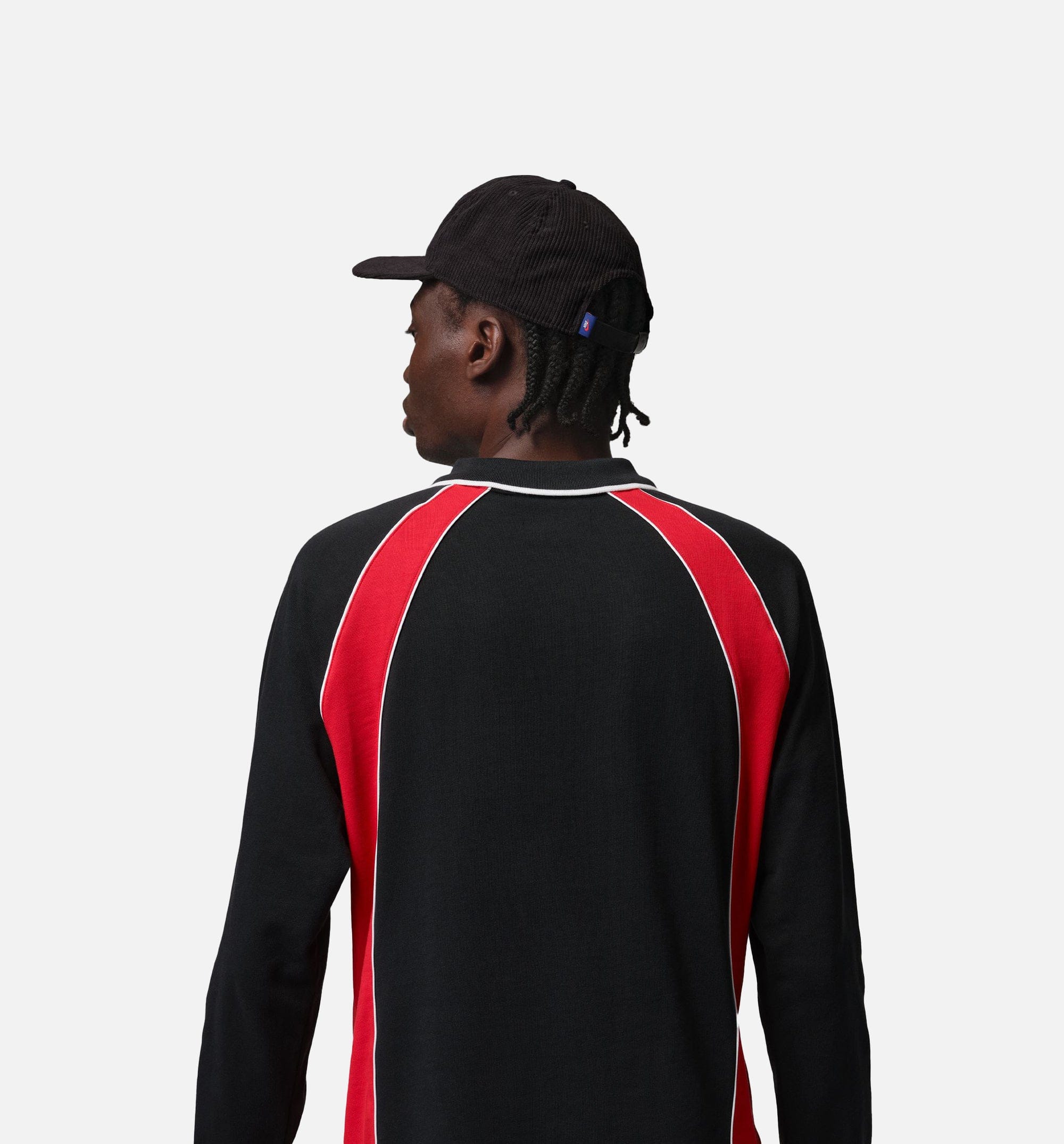Air Jordan Jordan Flight Lng Sleeve Polo Mens Jersey - Black/University Red/University Red