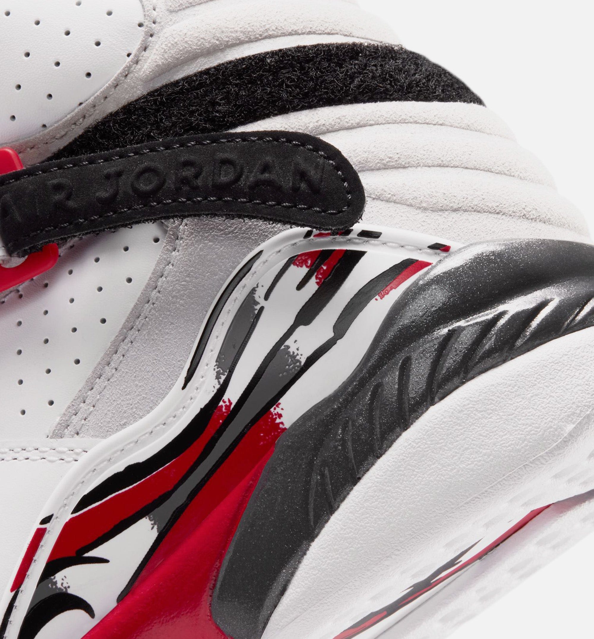 Air Jordan 8 Retro White And True Red Grade School Lifestyle Shoe - White/True Red/Black