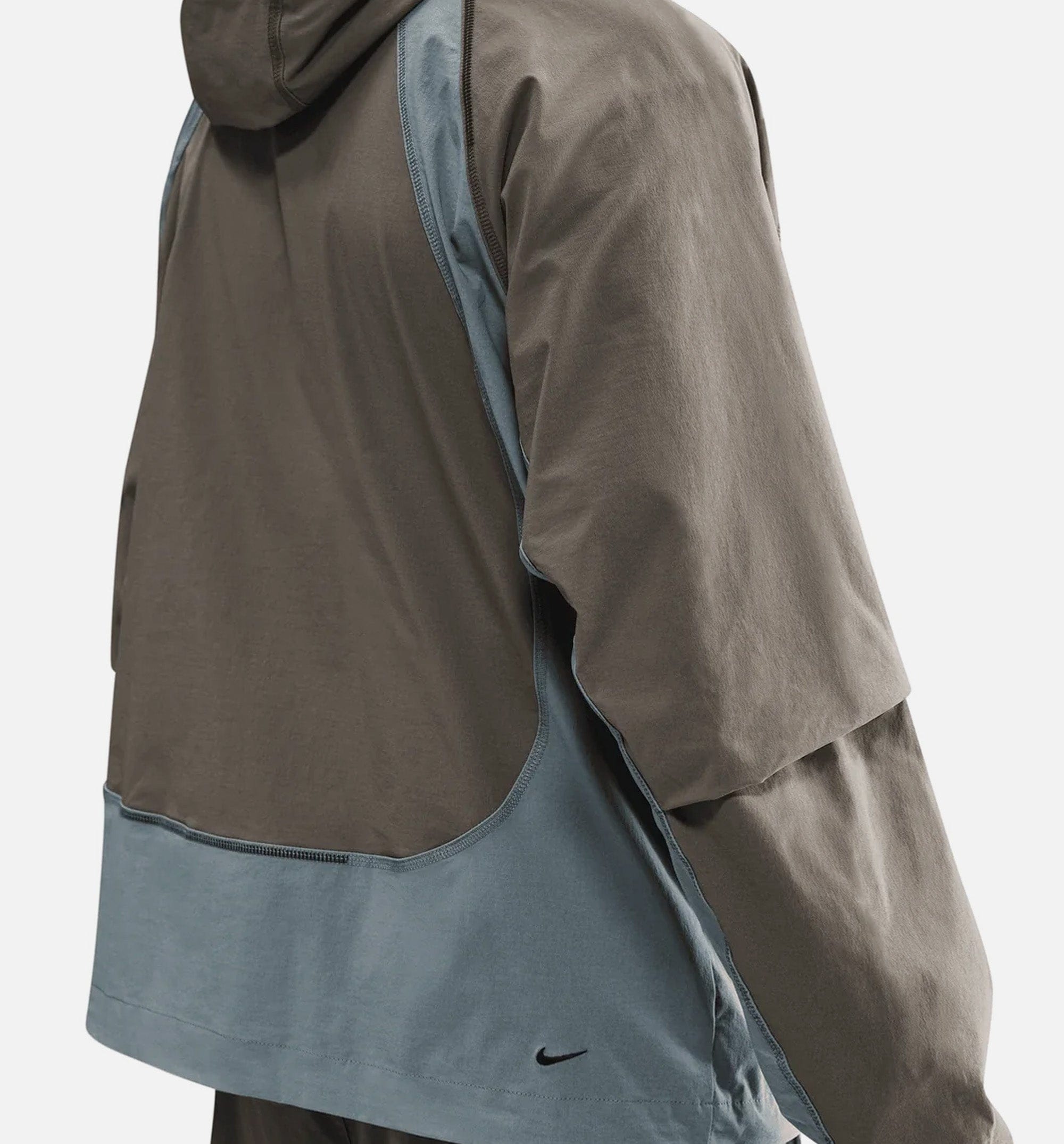 Nike Tech Dri Fit Woven Color Block Windrunner Loose Mens Jacket - Cave Stone/Cool Grey/Black