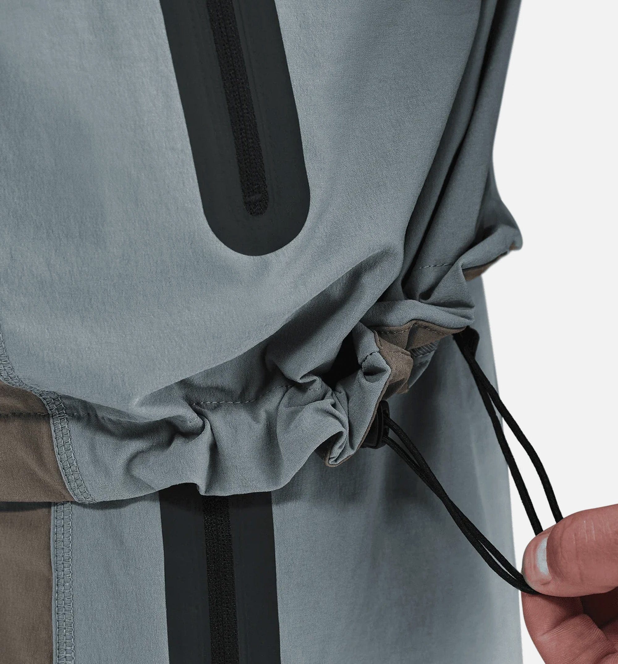 Nike Tech Dri Fit Woven Color Block Windrunner Loose Mens Jacket - Cave Stone/Cool Grey/Black