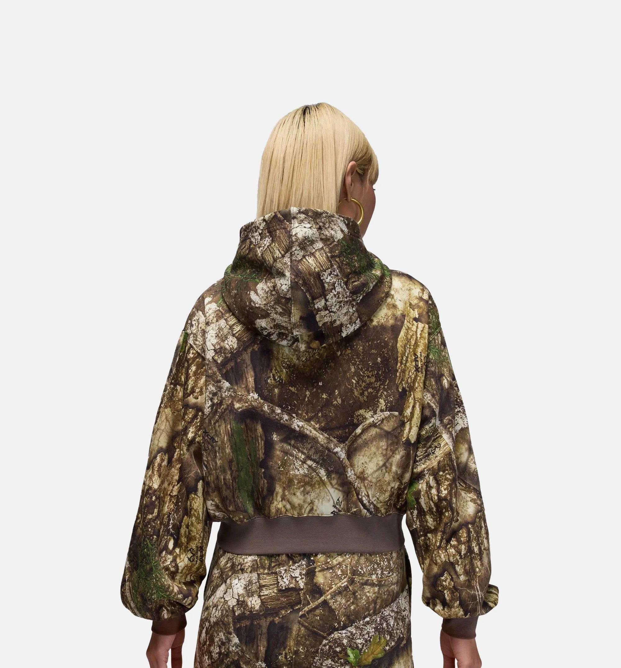 Air Jordan Brooklyn Fleece Realtree Mod Crop Full-Zip Womens Hoodie - Sail/Sail