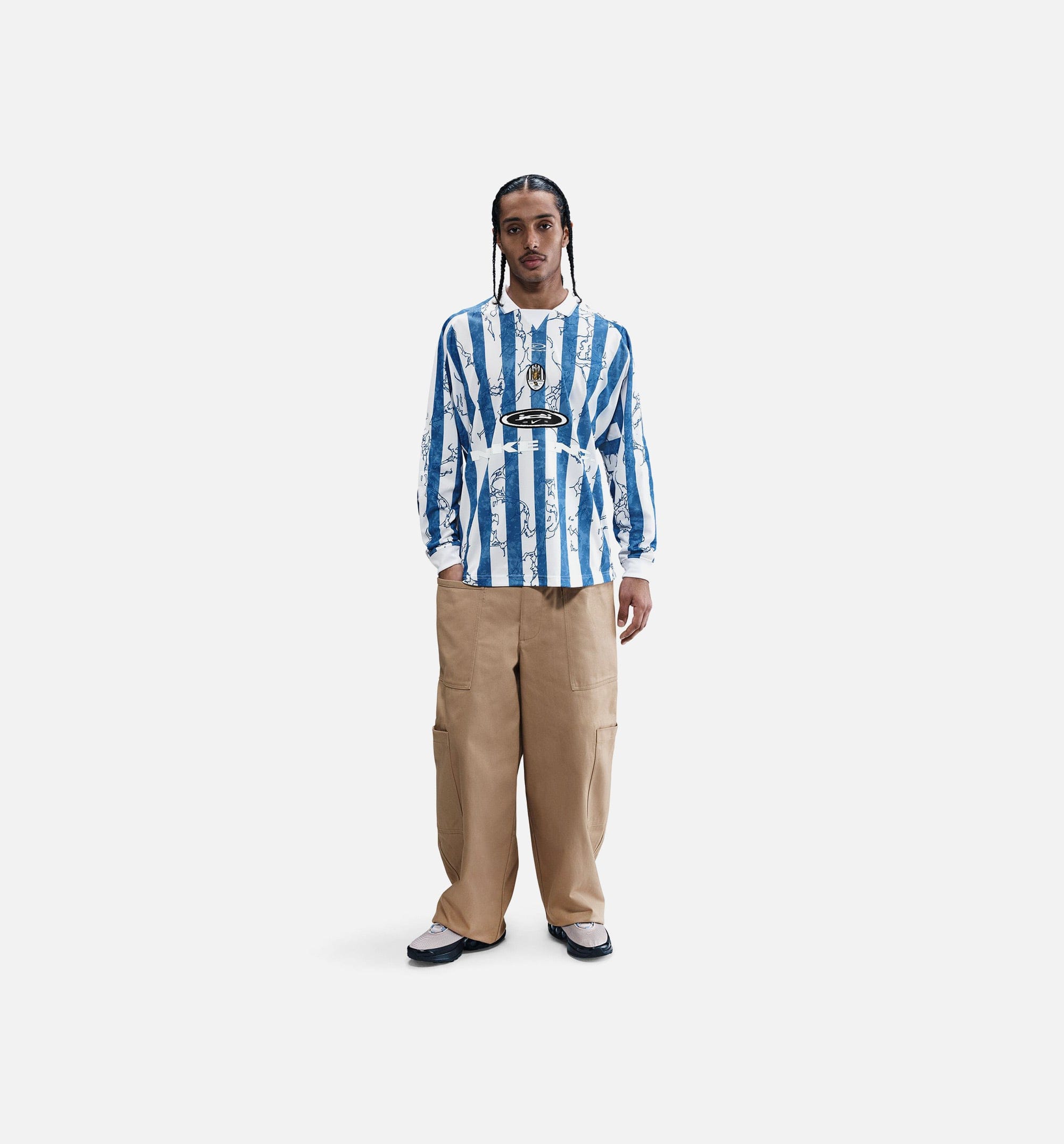 Nike NSW Air Mens Long Sleeve Jersey - Blue/White