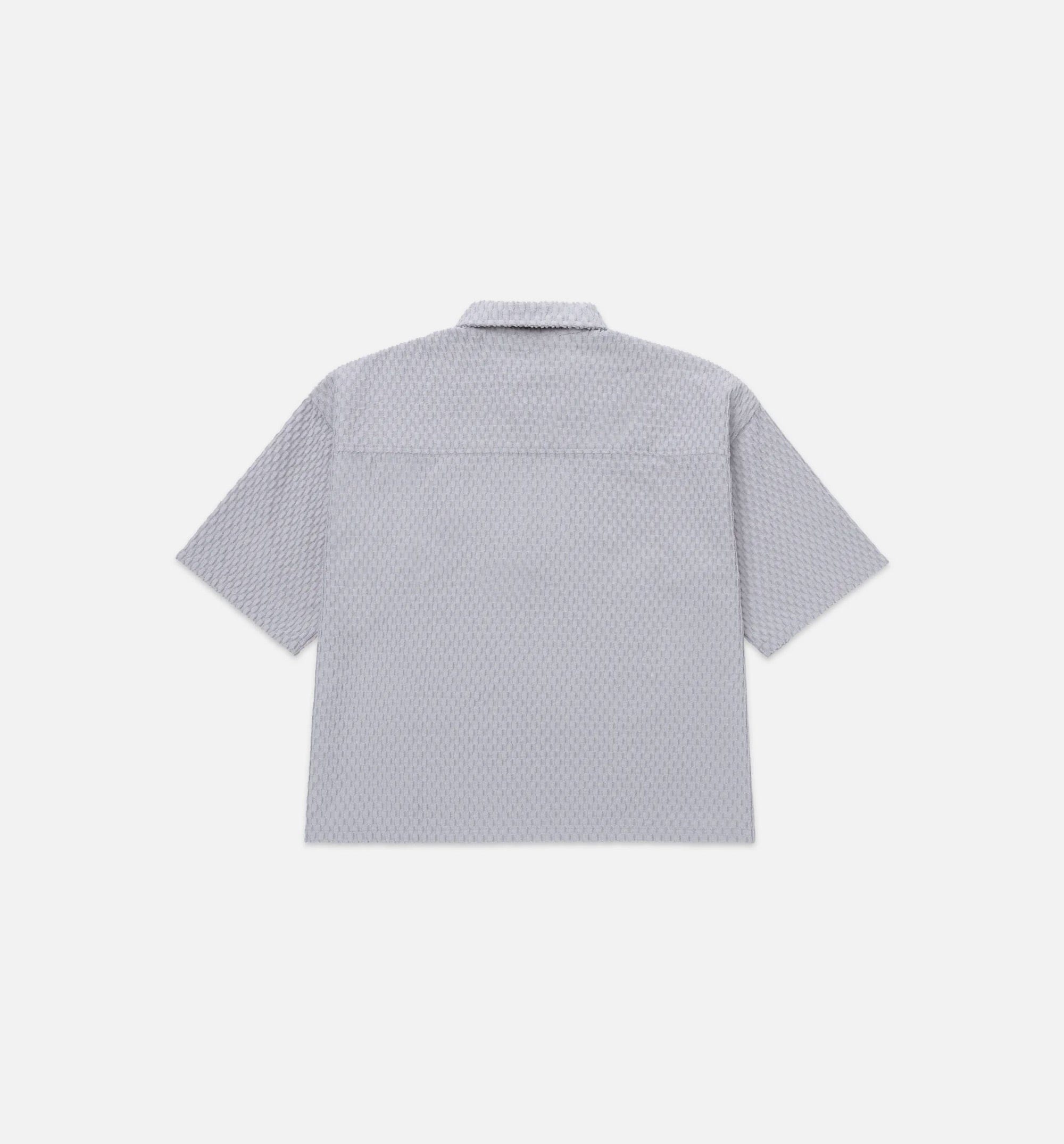 HONOR Textured Knit Quarter Zip Mens Short Sleeve Shirt - Grey