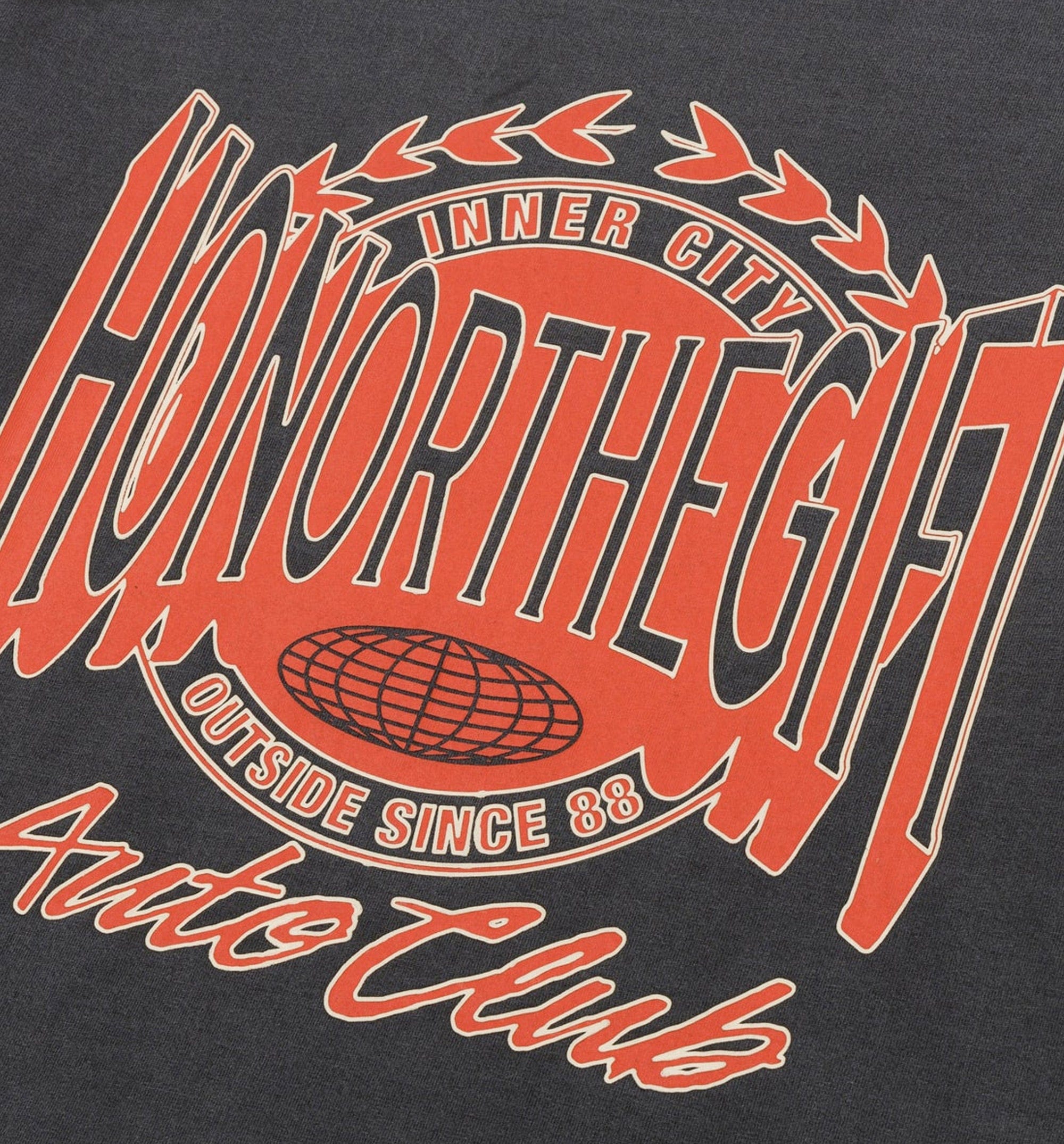 Honor Club Mens Short Sleeve Shirt - Grey/Orange