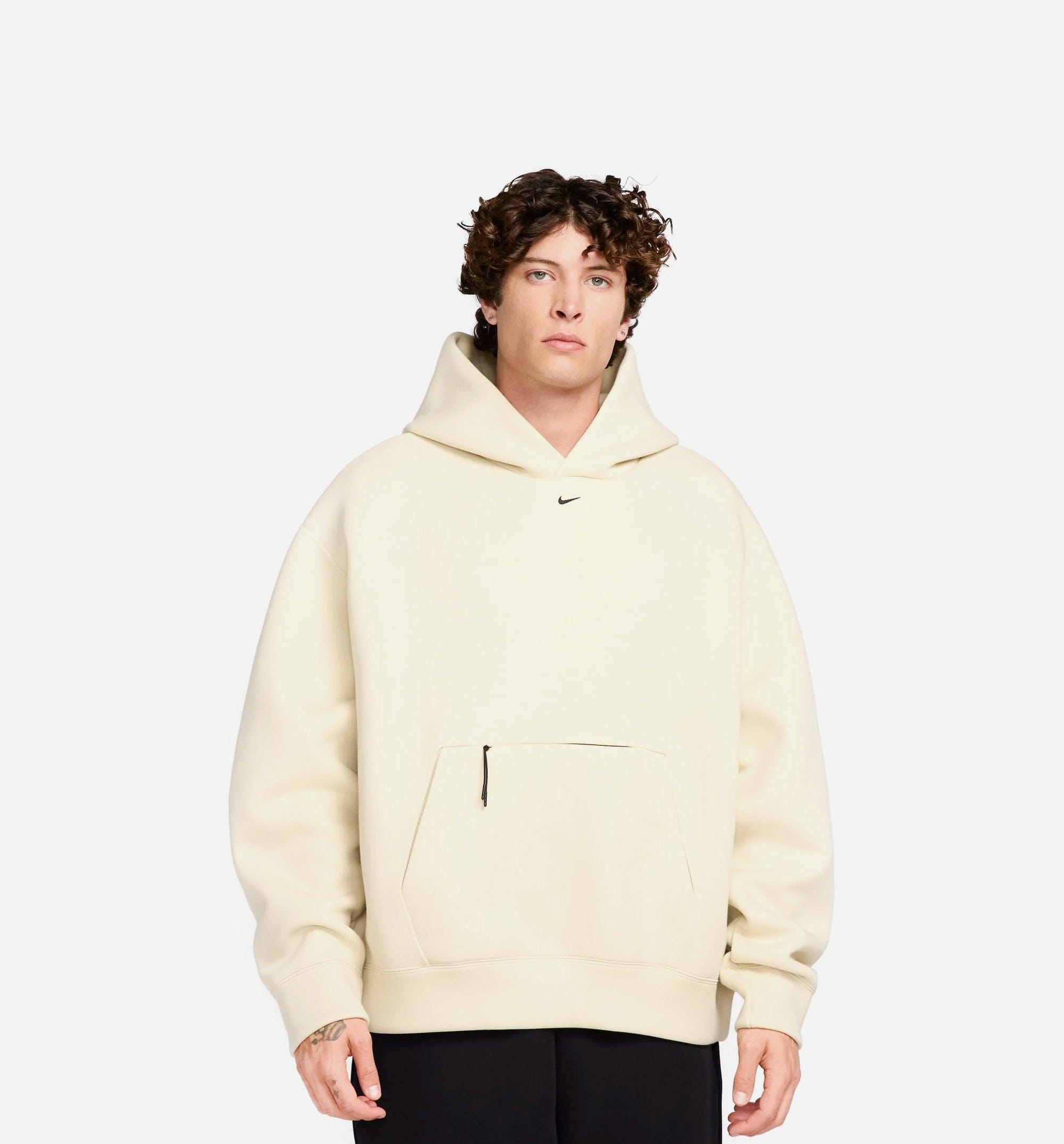 Nike Tech Fleece Pullover Mens Hoodie - Beige/Black