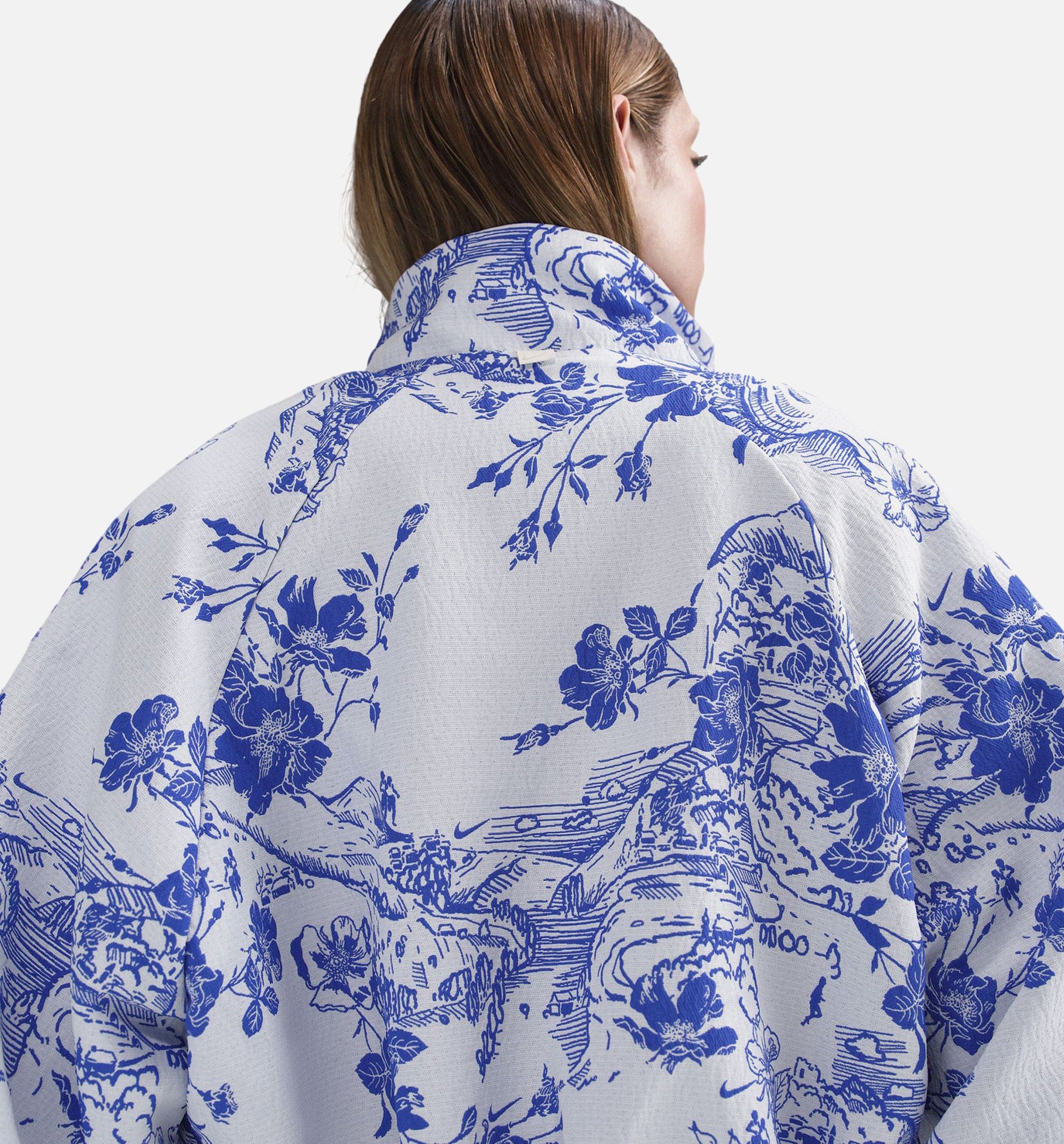 Nike NSW Jacquard Womens Track Jacket - White/Hyper Royal