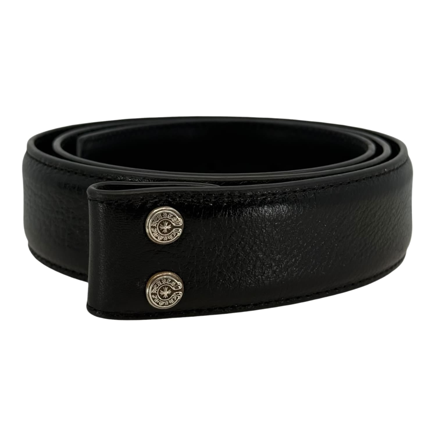 Chrome Hearts Black Leather Belt Strap - Size 34