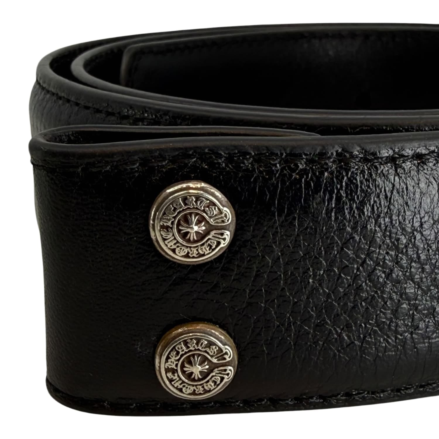 Chrome Hearts Black Leather Belt Strap - Size 34