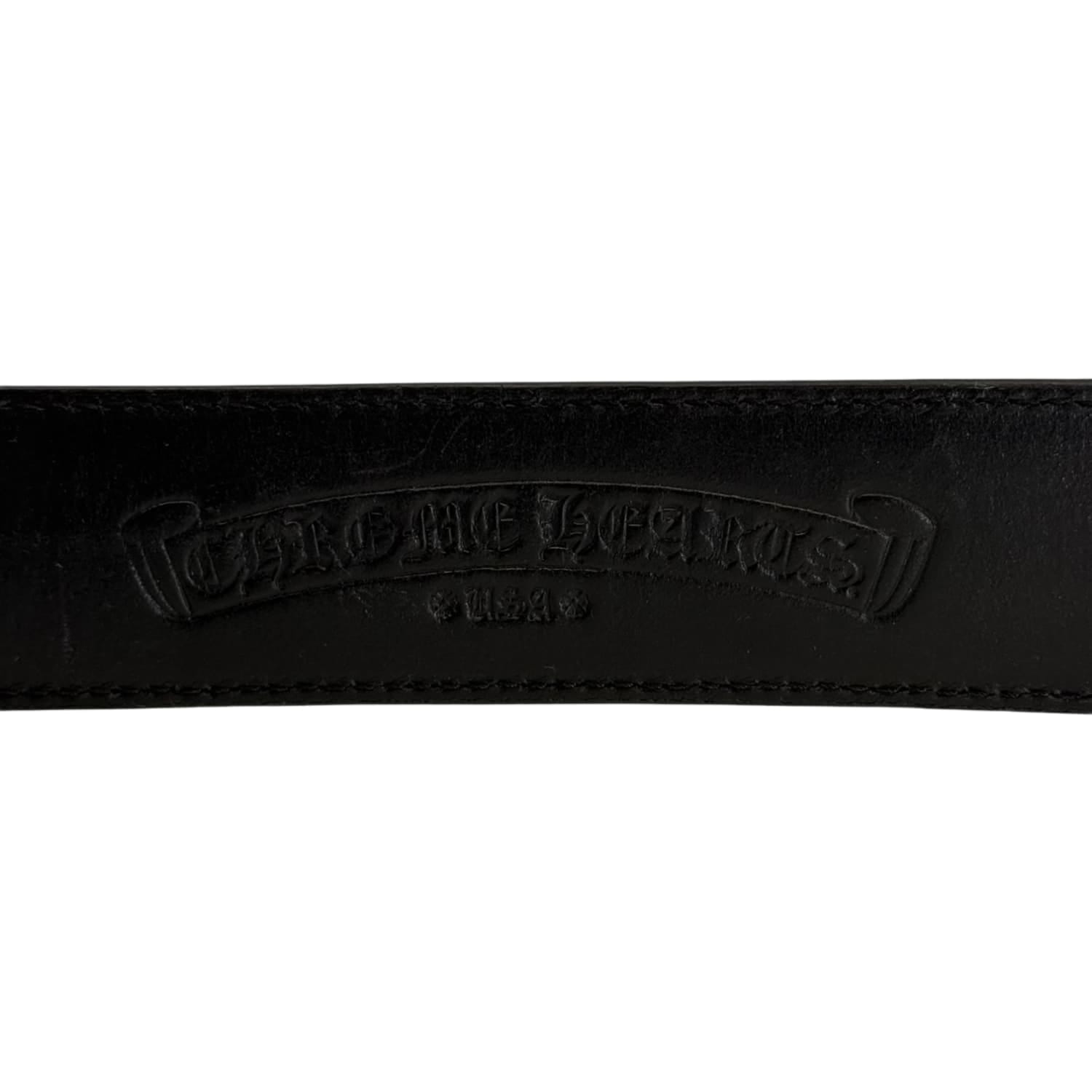 Chrome Hearts Black Leather Belt Strap - Size 34