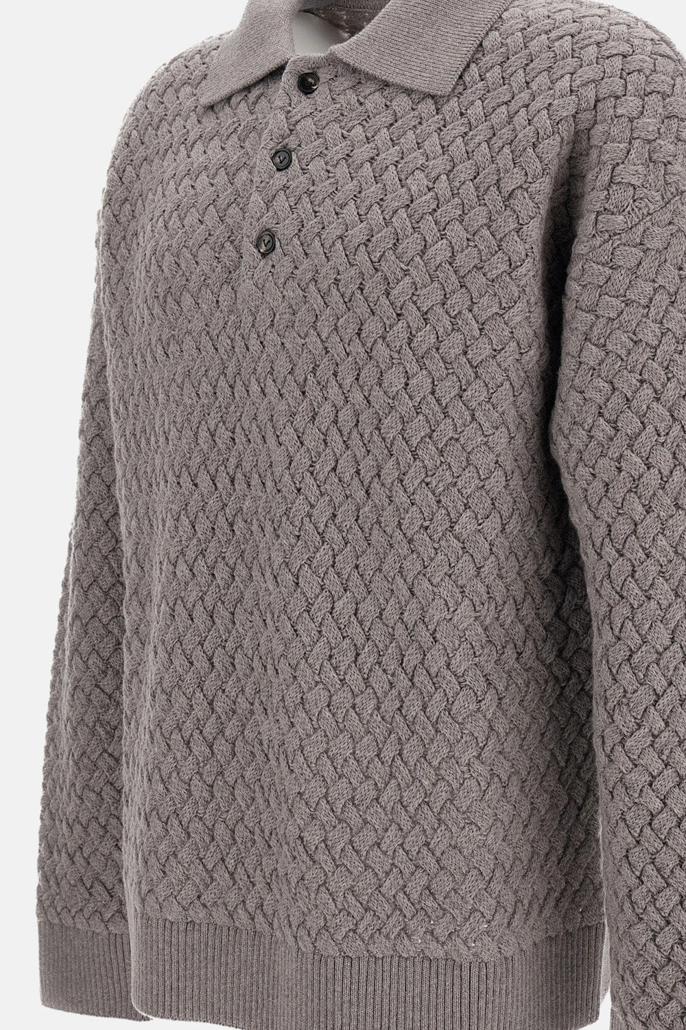 Bottega Veneta PULLOVER POLO INTRECCIATO IN LANA