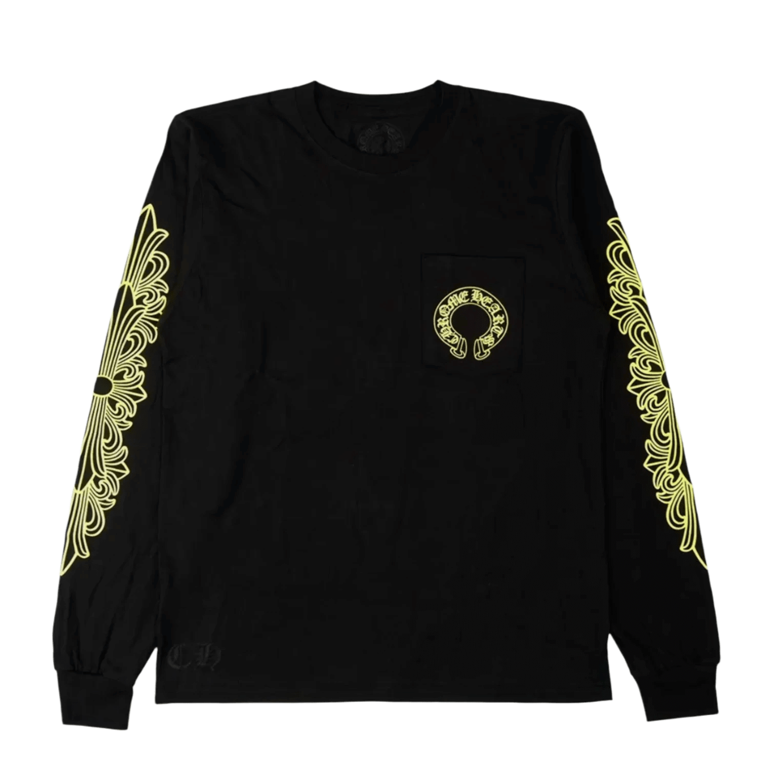 Chrome Hearts Neon Green Horseshoe Floral L/S T-Shirt