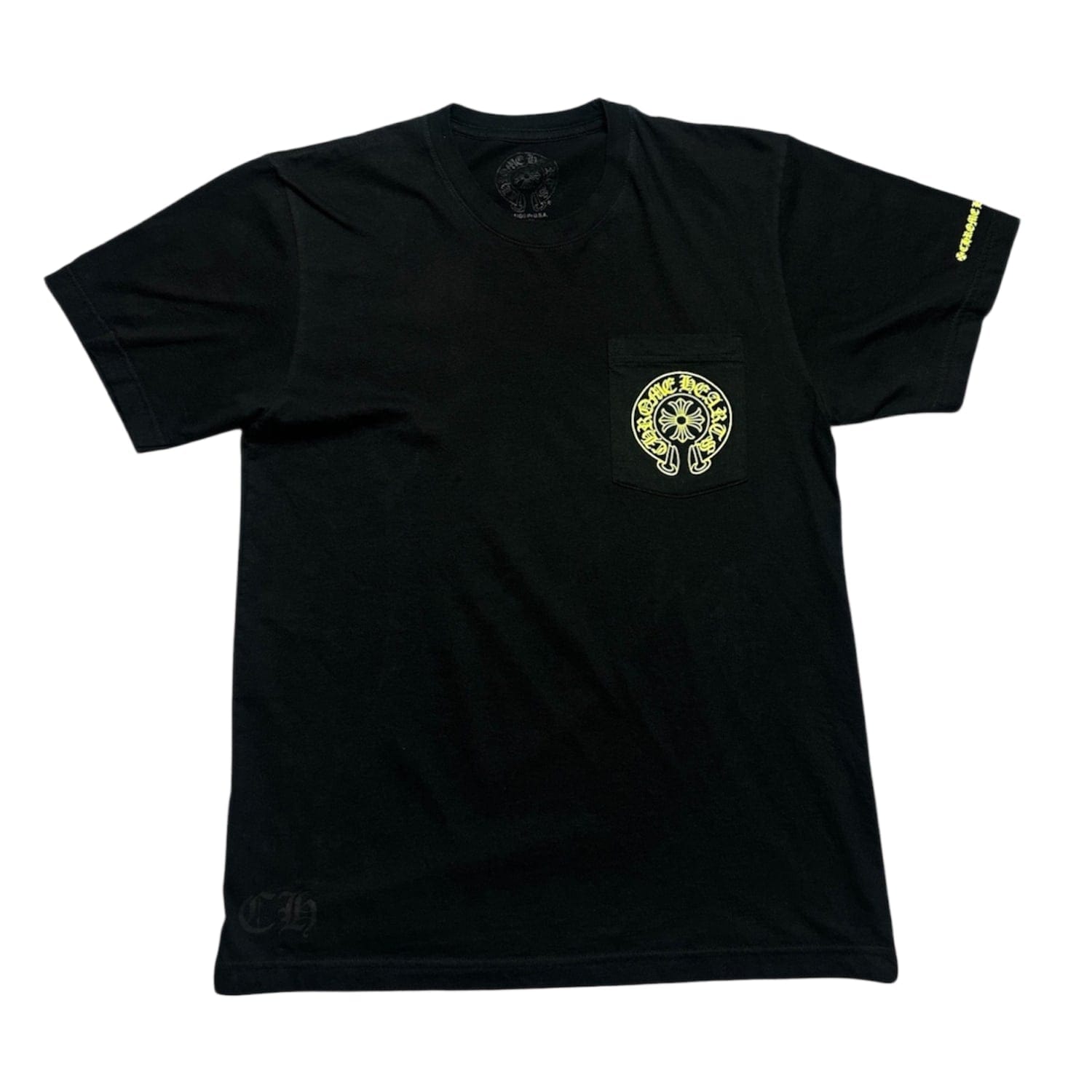 Chrome Hearts Fluorescent Green Horseshoe T-Shirt Black