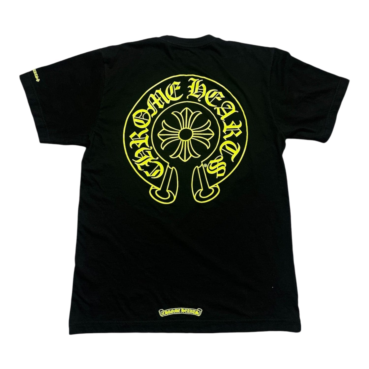 Chrome Hearts Fluorescent Green Horseshoe T-Shirt Black