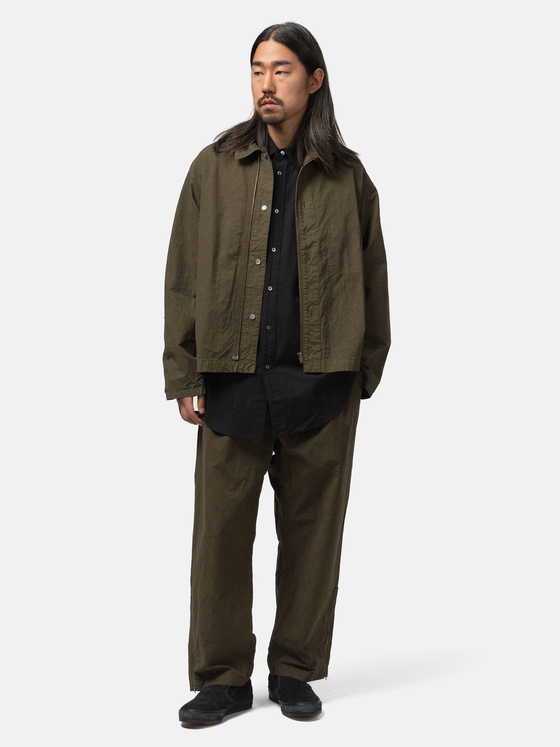 barbell object Zipper Shirt Khaki