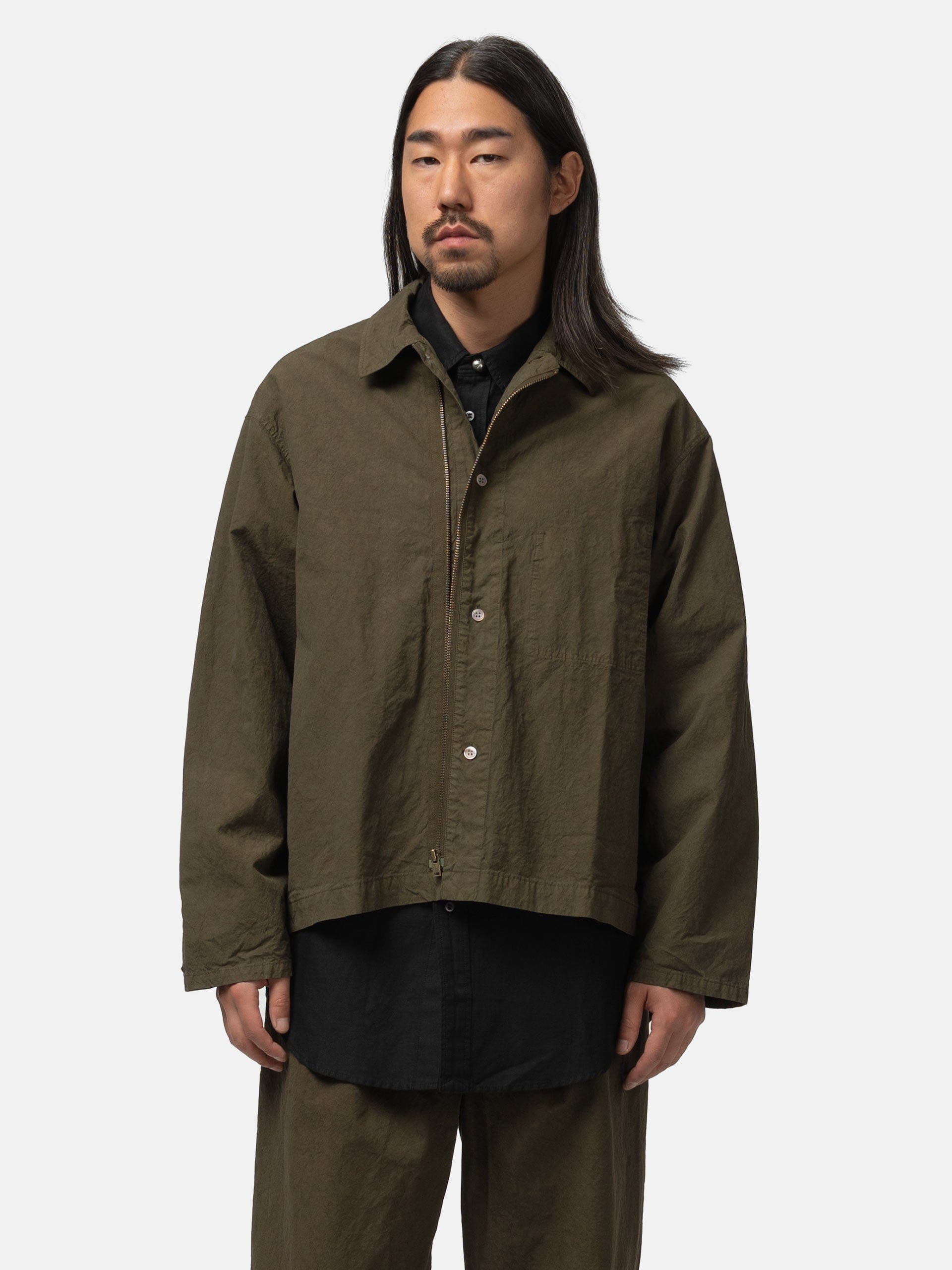 barbell object Zipper Shirt Khaki