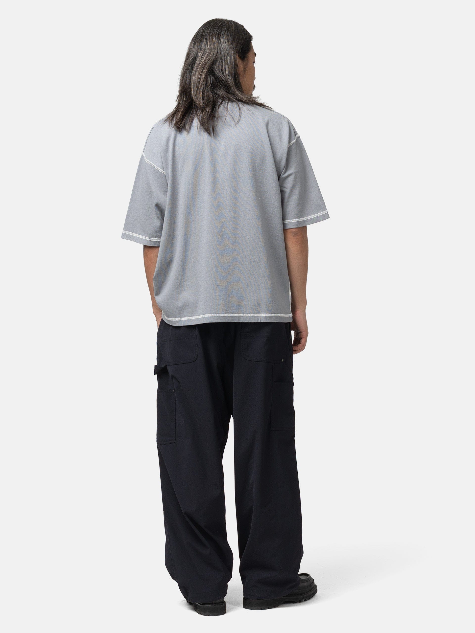 BEAMS Back Stitch TEE Grey