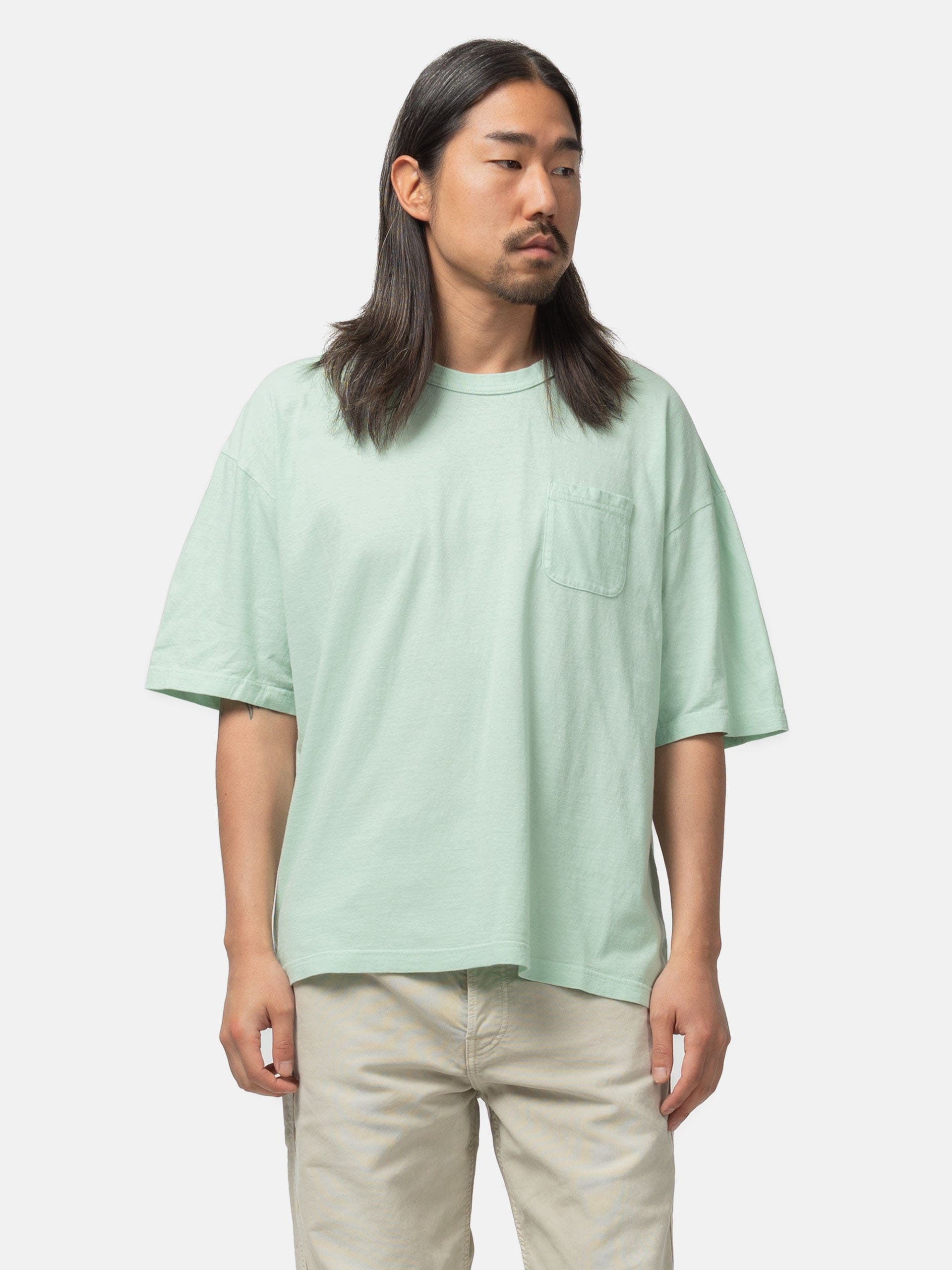 visvim Mondo Tee S/S DMGD Lt. Green