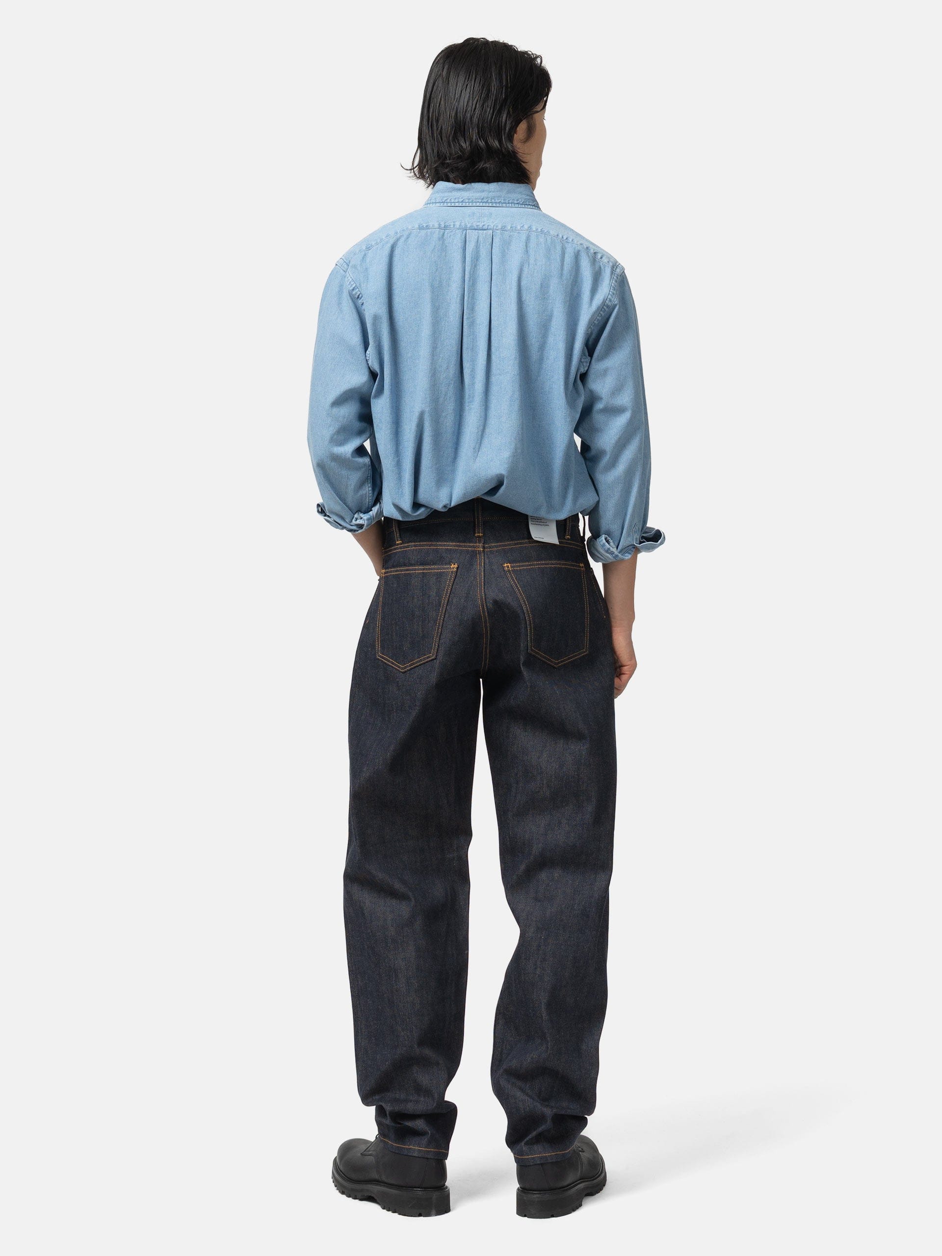 CIOTA Wide Tapered 5 Pocket Pants Navy (Rigid)