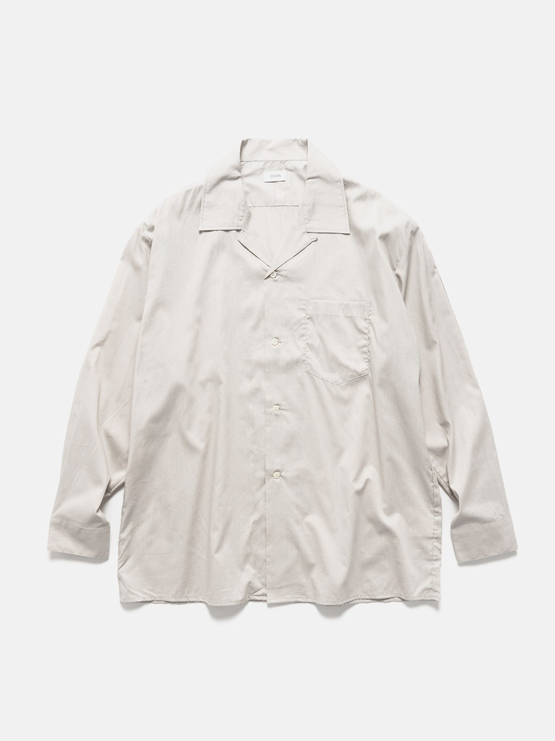 CIOTA Open Collar Shirt Light Gray