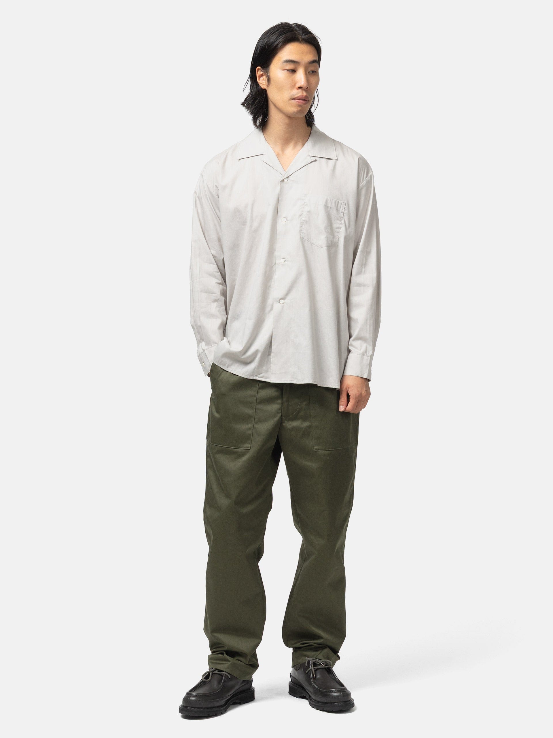 CIOTA Open Collar Shirt Light Gray