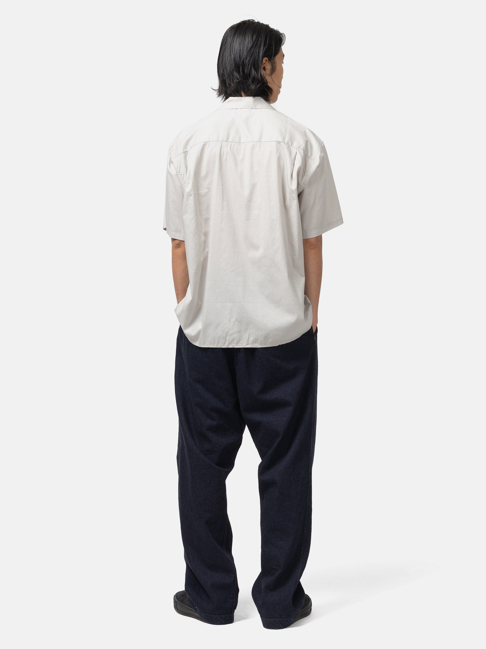CIOTA Open Collar Short Sleeve Shirt Light Gray
