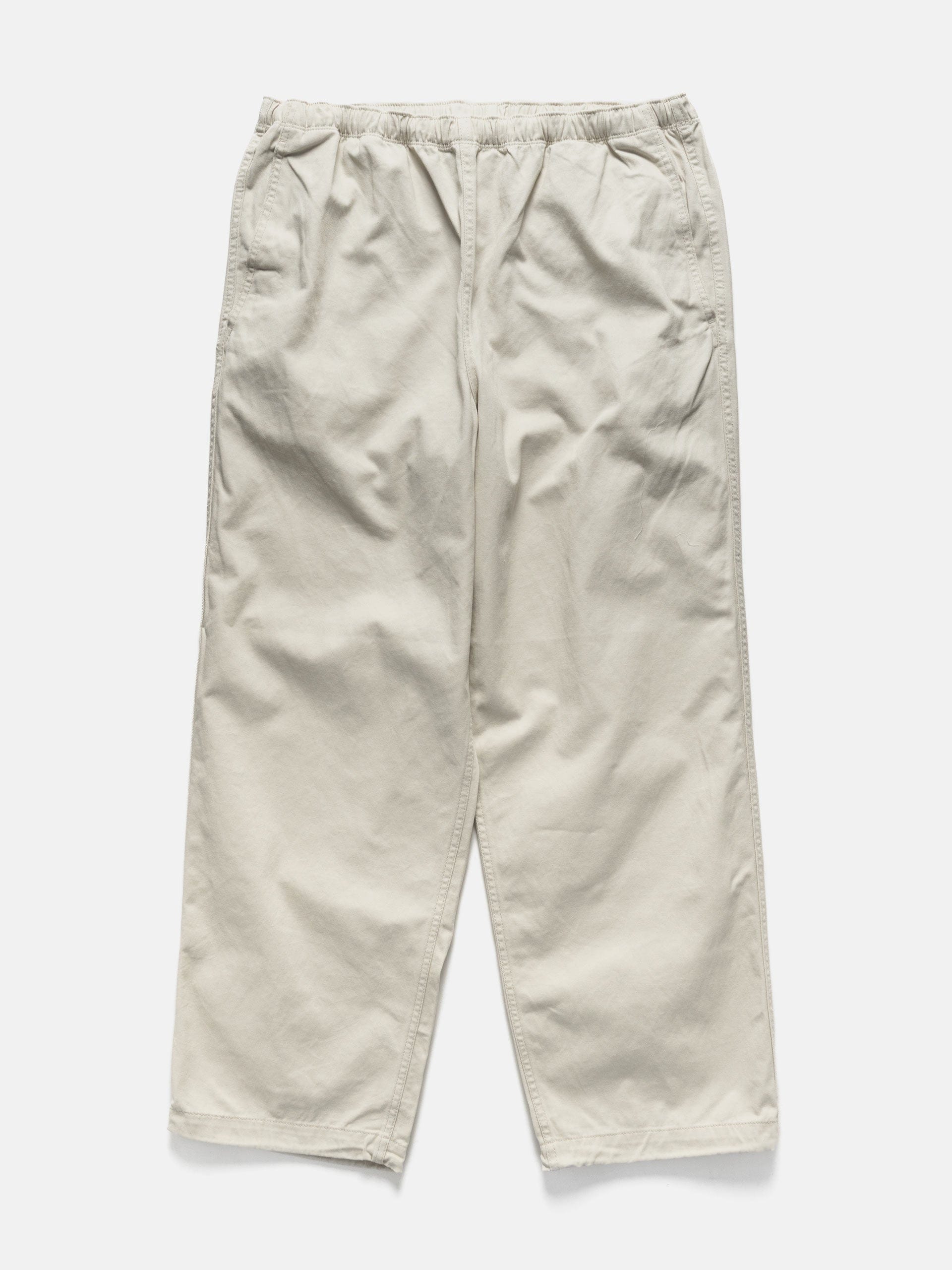 BEAMS Wide Basic Twill Easy Pants Ivory