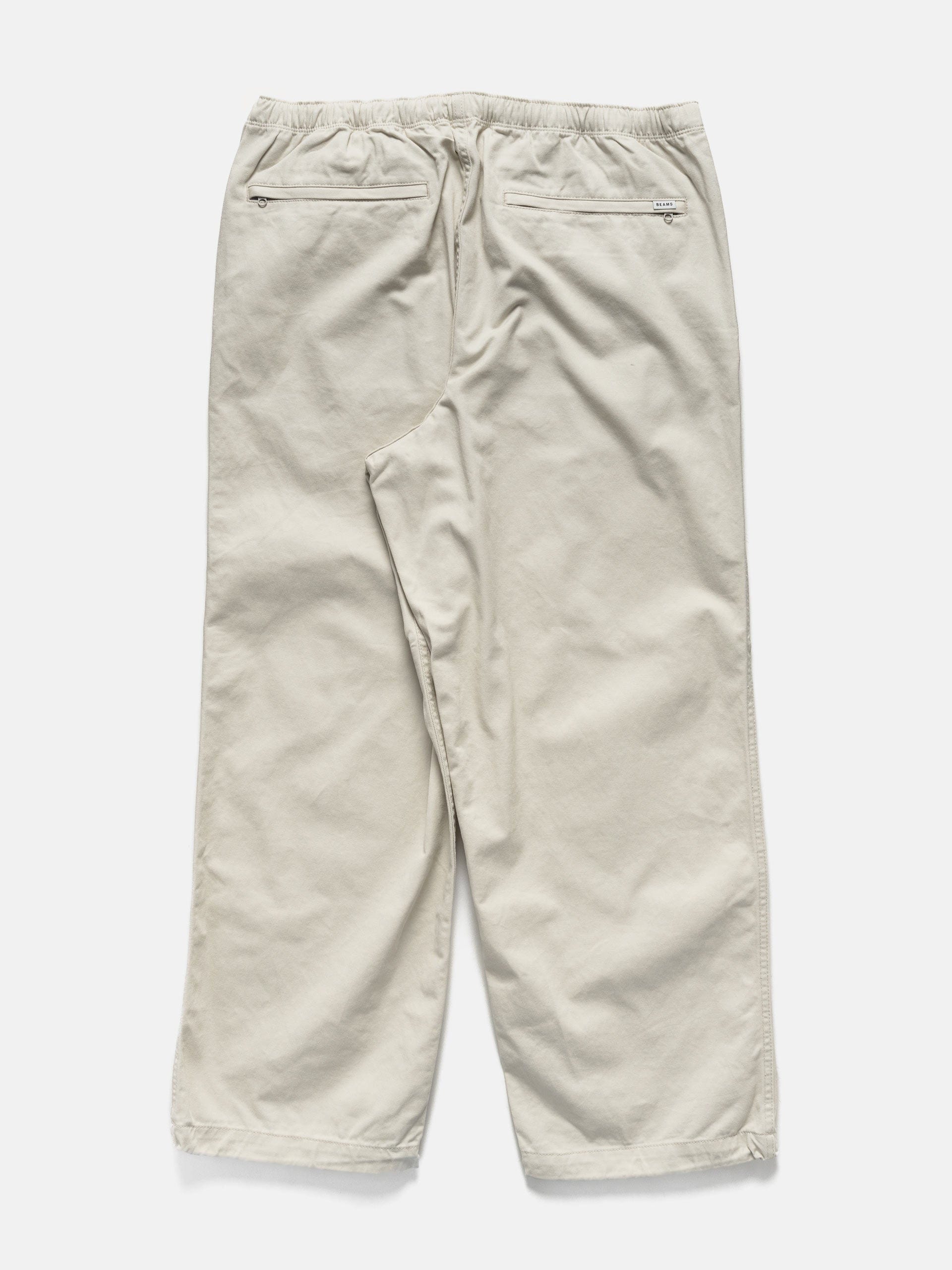 BEAMS Wide Basic Twill Easy Pants Ivory