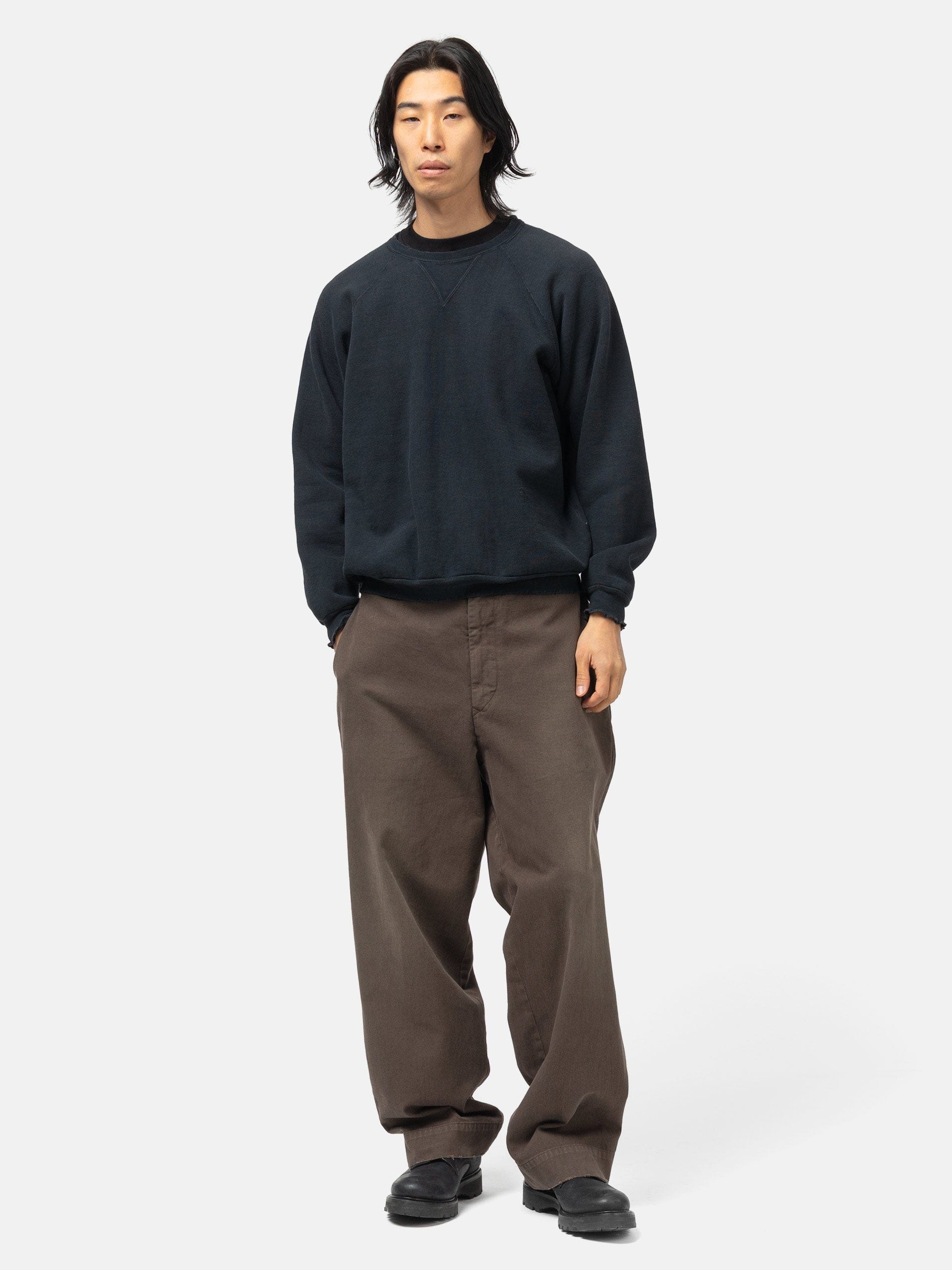 A.PRESSE Vintage Double V Sweatshirt Black