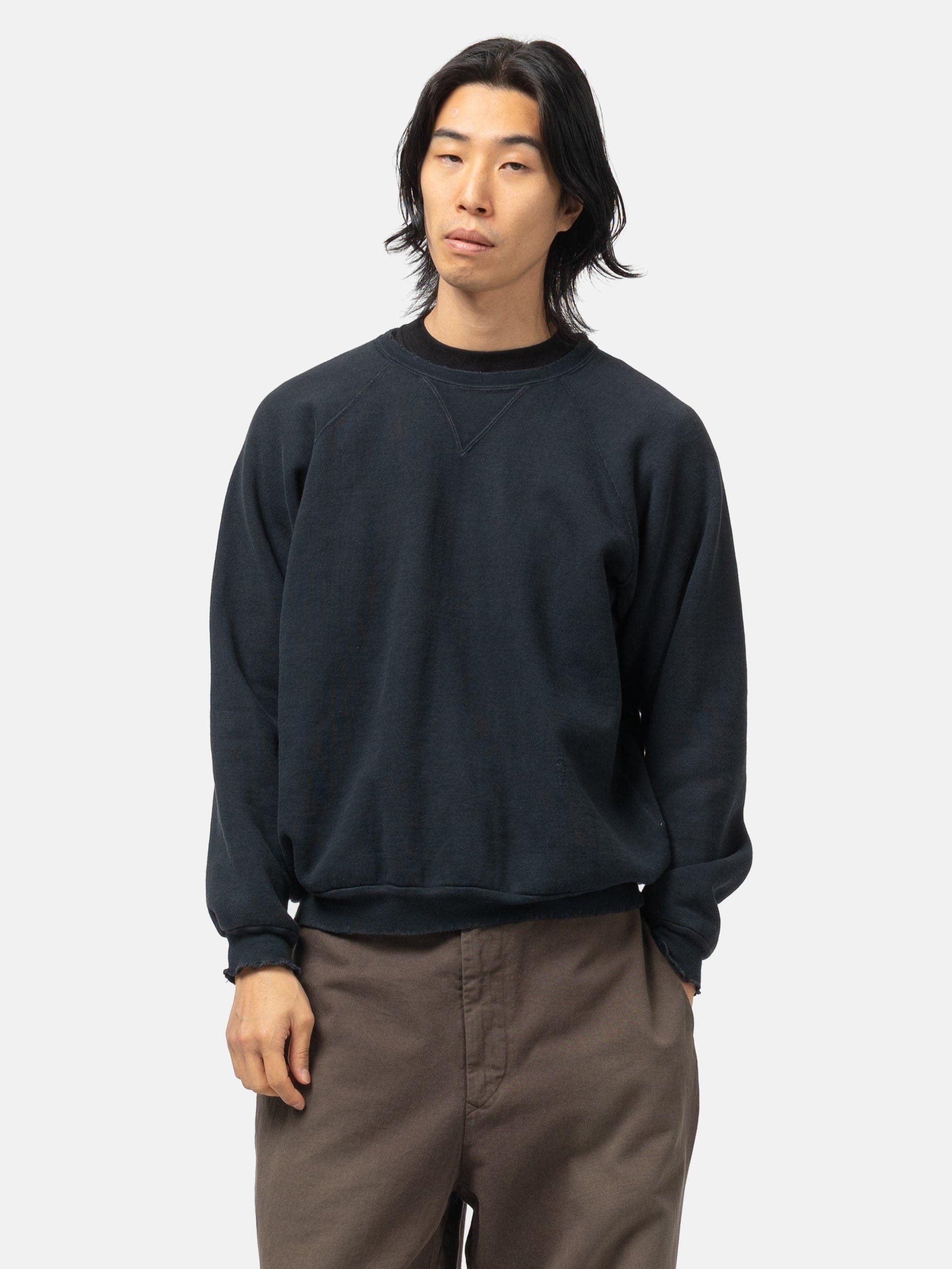 A.PRESSE Vintage Double V Sweatshirt Black
