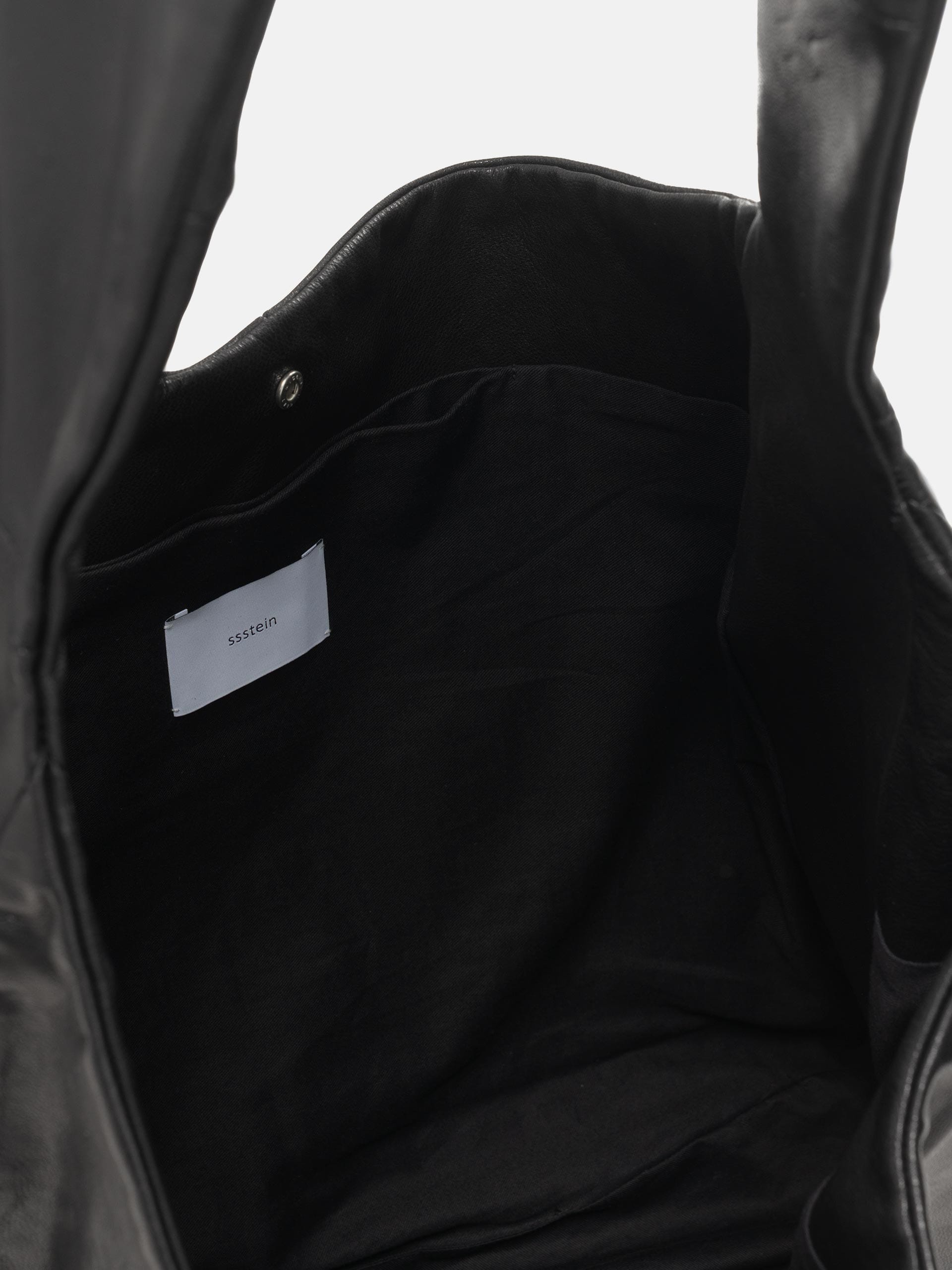 ssstein Leather Shoulder Bag Black