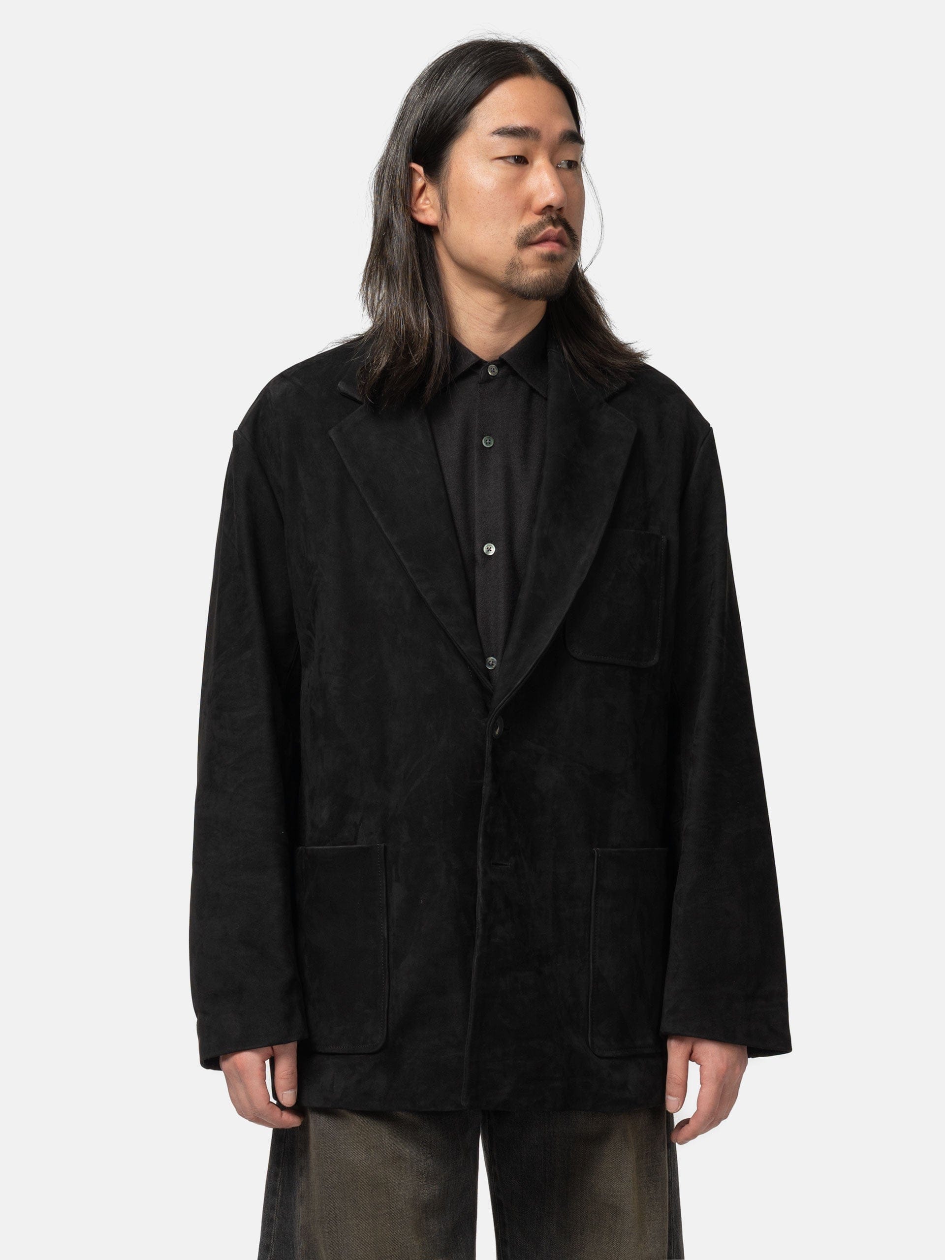 ssstein Cow Nubuck Blazer Black