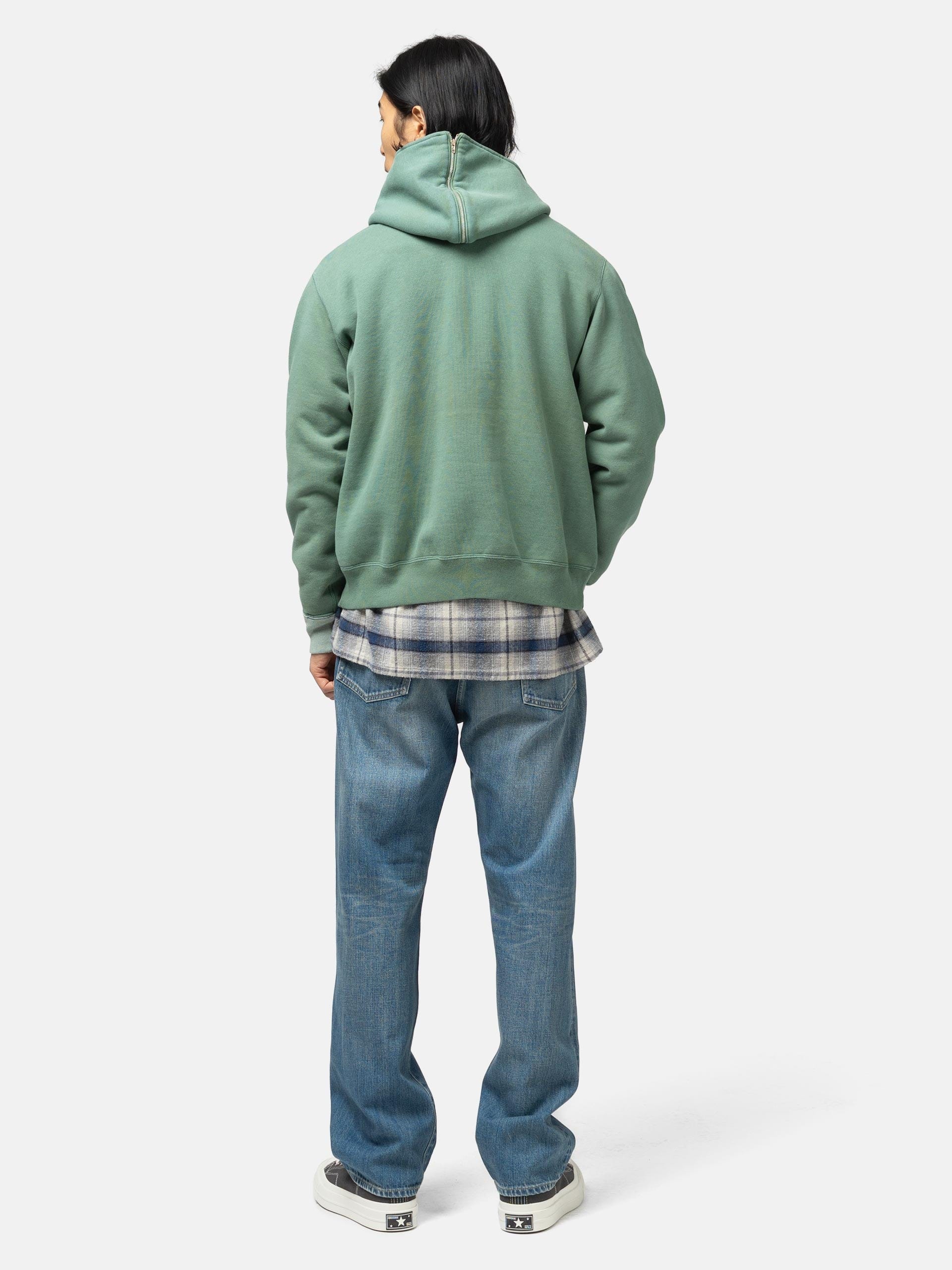 A.PRESSE Sailor Hood Half Zip Sweatshirt Green